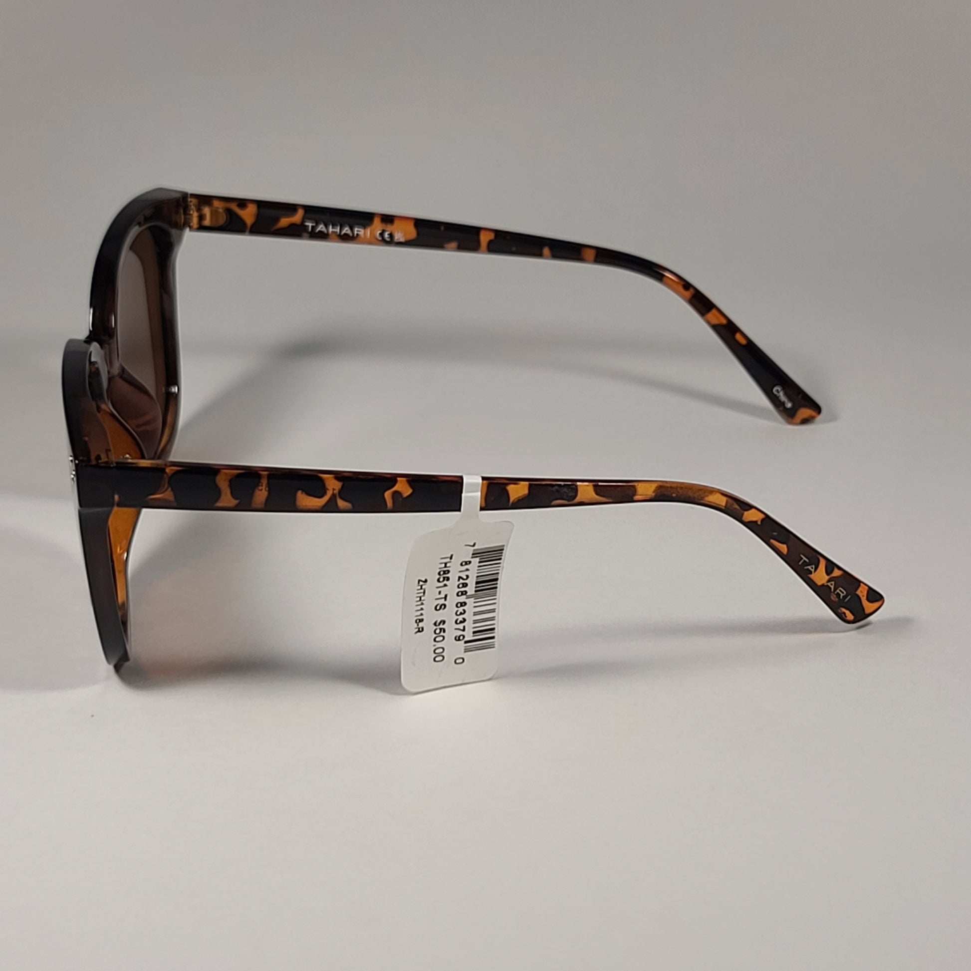Tahari TH851 TS Oversized Sunglasses Brown Tortoise Frame Brown Tinted Lens - Sunglasses