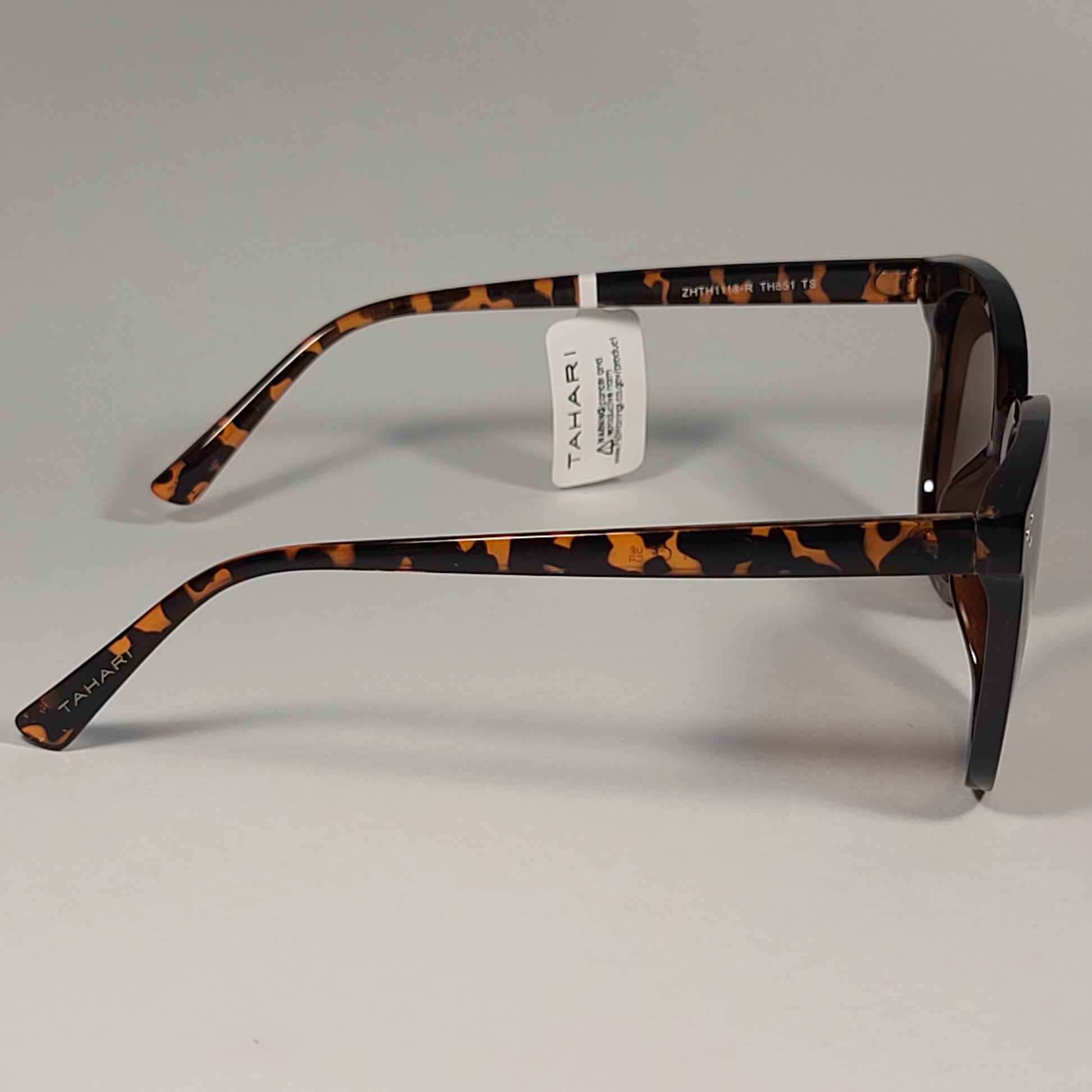 Tahari TH851 TS Oversized Sunglasses Brown Tortoise Frame Brown Tinted Lens - Sunglasses