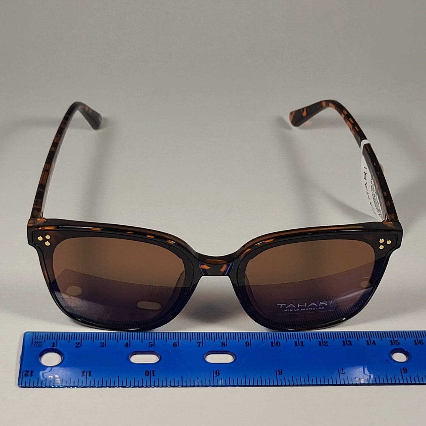 Tahari TH851 TS Oversized Sunglasses Brown Tortoise Frame Brown Tinted Lens - Sunglasses