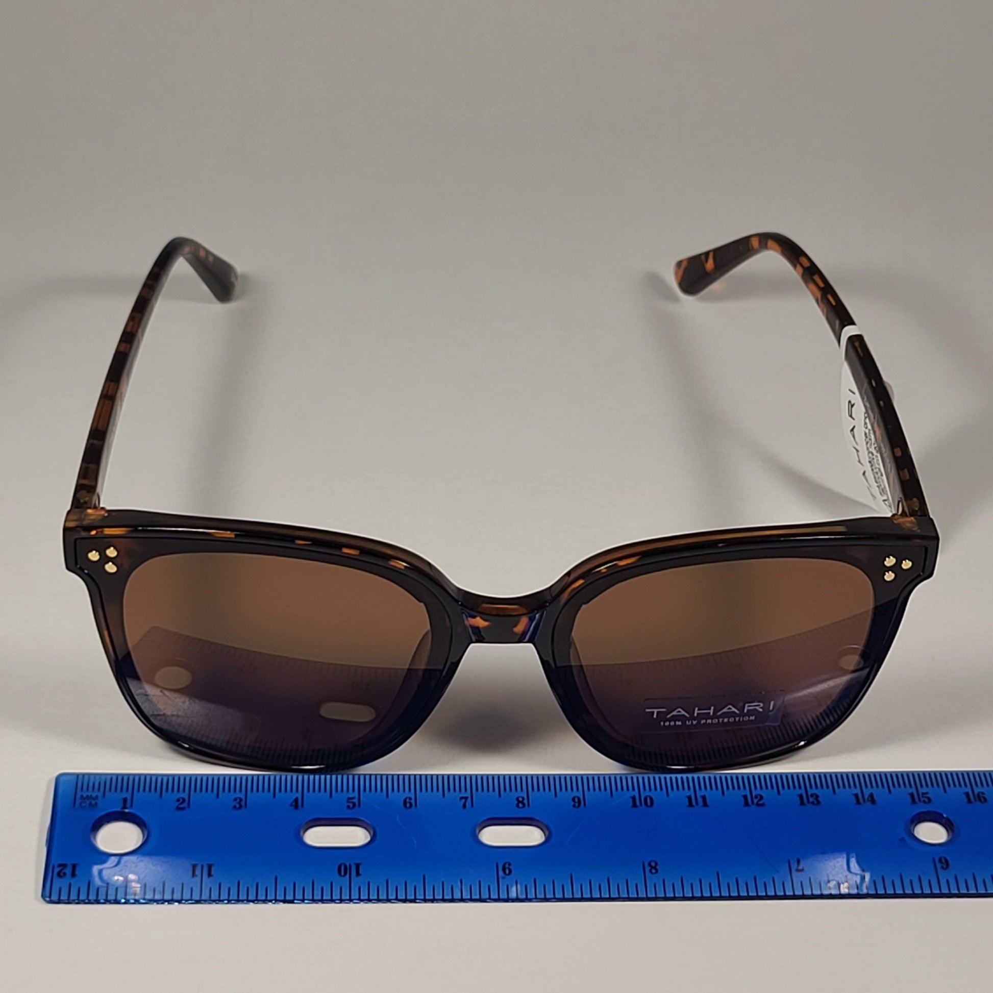 Tahari TH851 TS Oversized Sunglasses Brown Tortoise Frame Brown Tinted Lens - Sunglasses