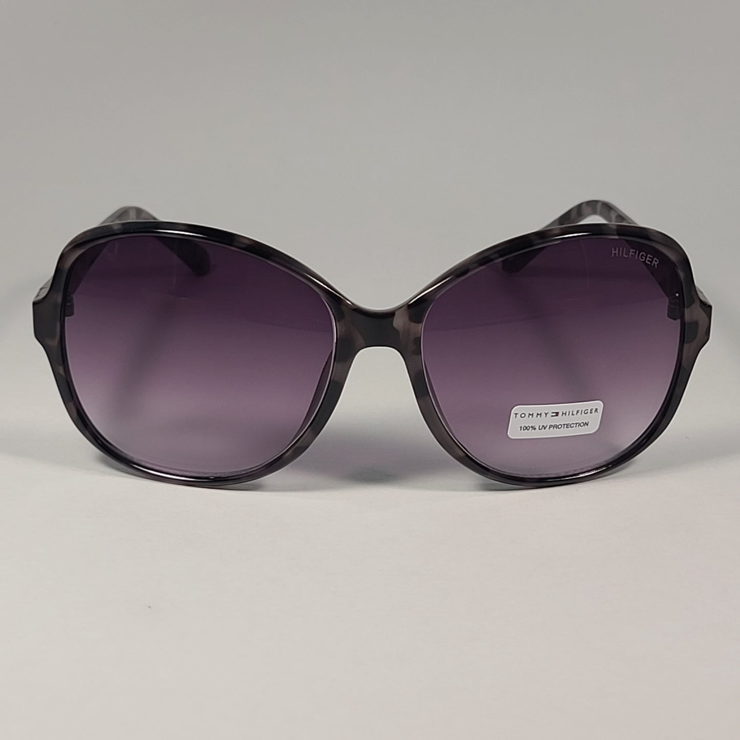 Tommy Hilfiger Chi WP OL584 Oversized Sunglasses White Tortoise Smoke Gradient Lens - Sunglasses