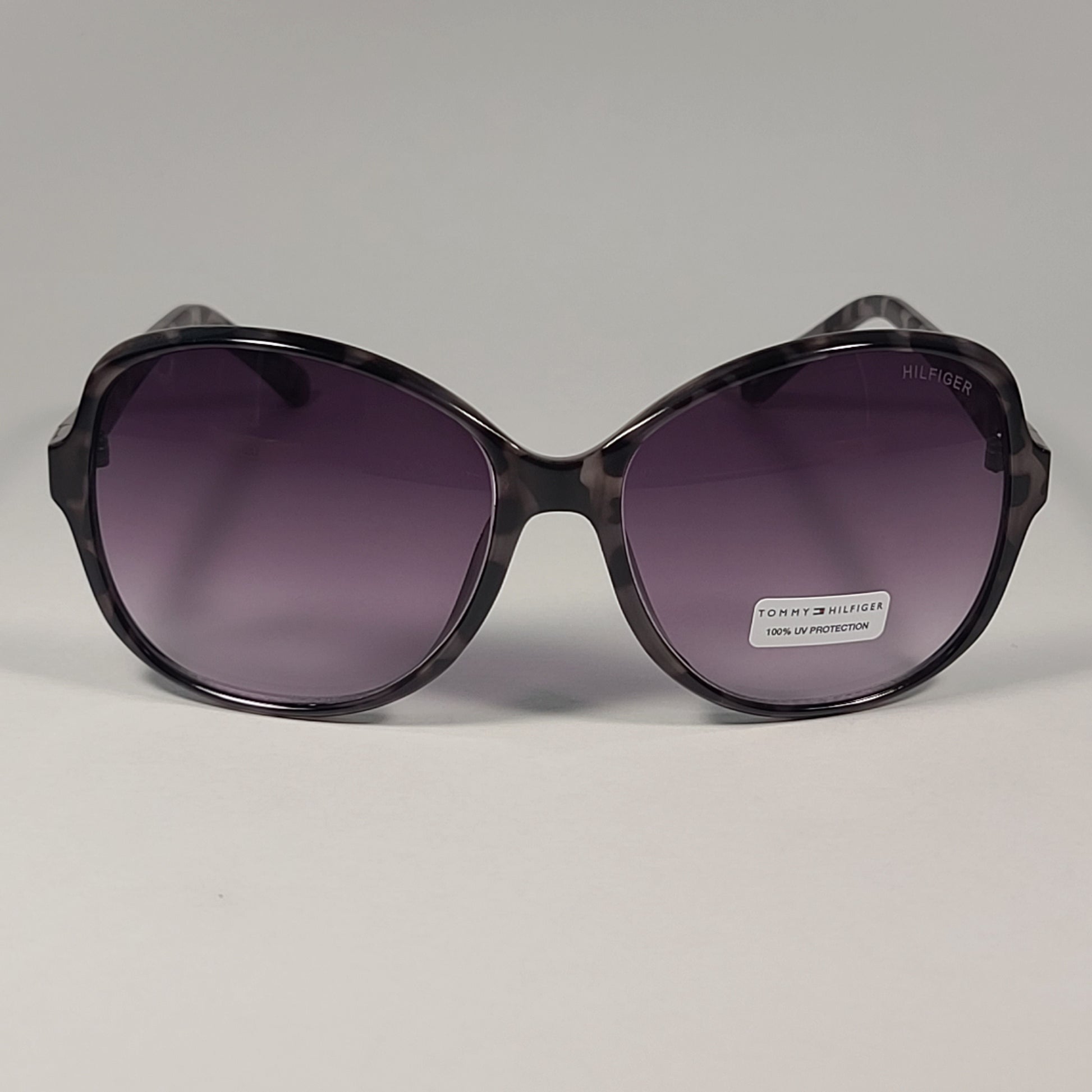 Tommy Hilfiger Chi WP OL584 Oversized Sunglasses White Tortoise Smoke Gradient Lens - Sunglasses