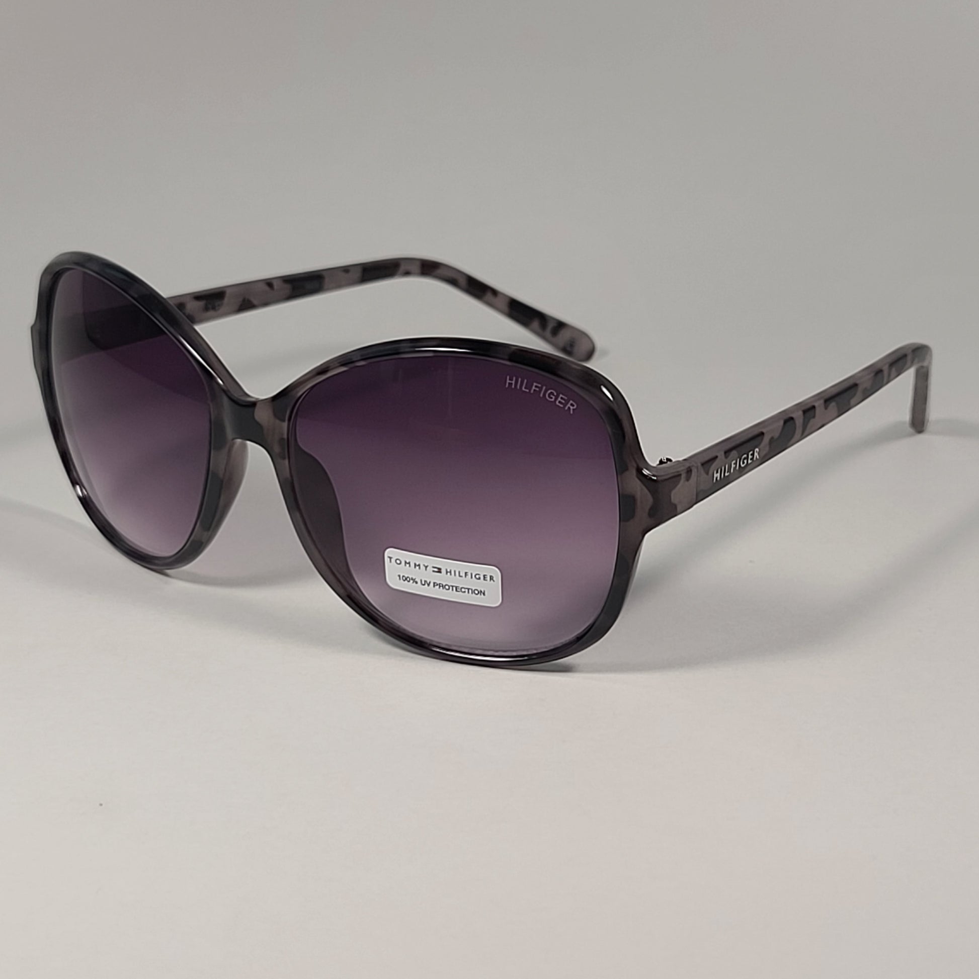 Tommy Hilfiger Chi WP OL584 Oversized Sunglasses White Tortoise Smoke Gradient Lens - Sunglasses