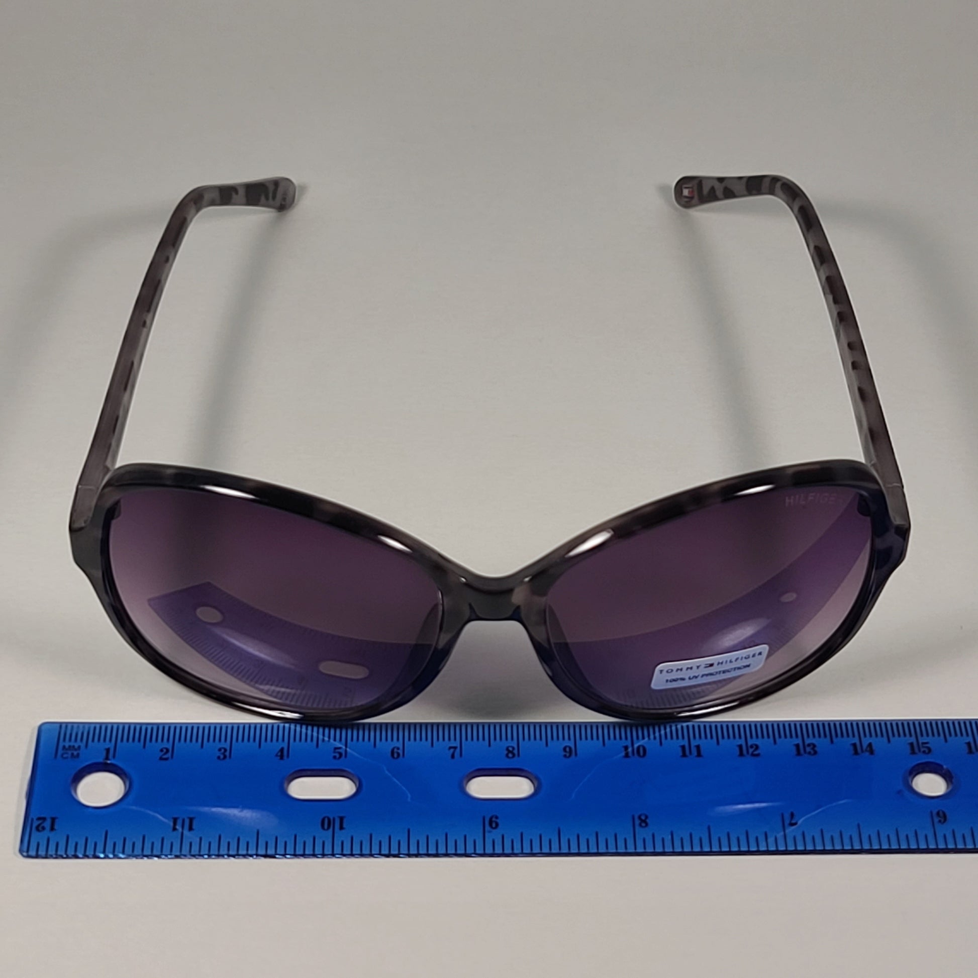 Tommy Hilfiger Chi WP OL584 Oversized Sunglasses White Tortoise Smoke Gradient Lens - Sunglasses