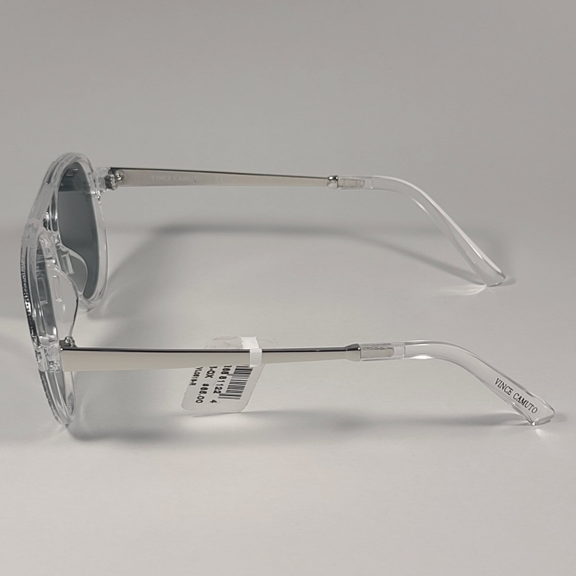 Vince Camuto VM627 CL Aviator Pilot Sunglasses Clear Silver Frame Green Lens - Sunglasses