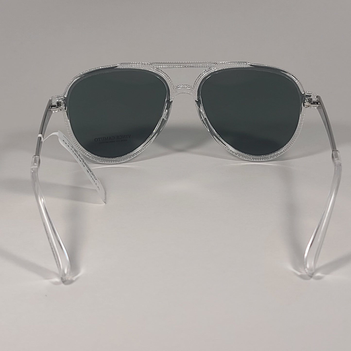 Vince Camuto VM627 CL Aviator Pilot Sunglasses Clear Silver Frame Green Lens - Sunglasses