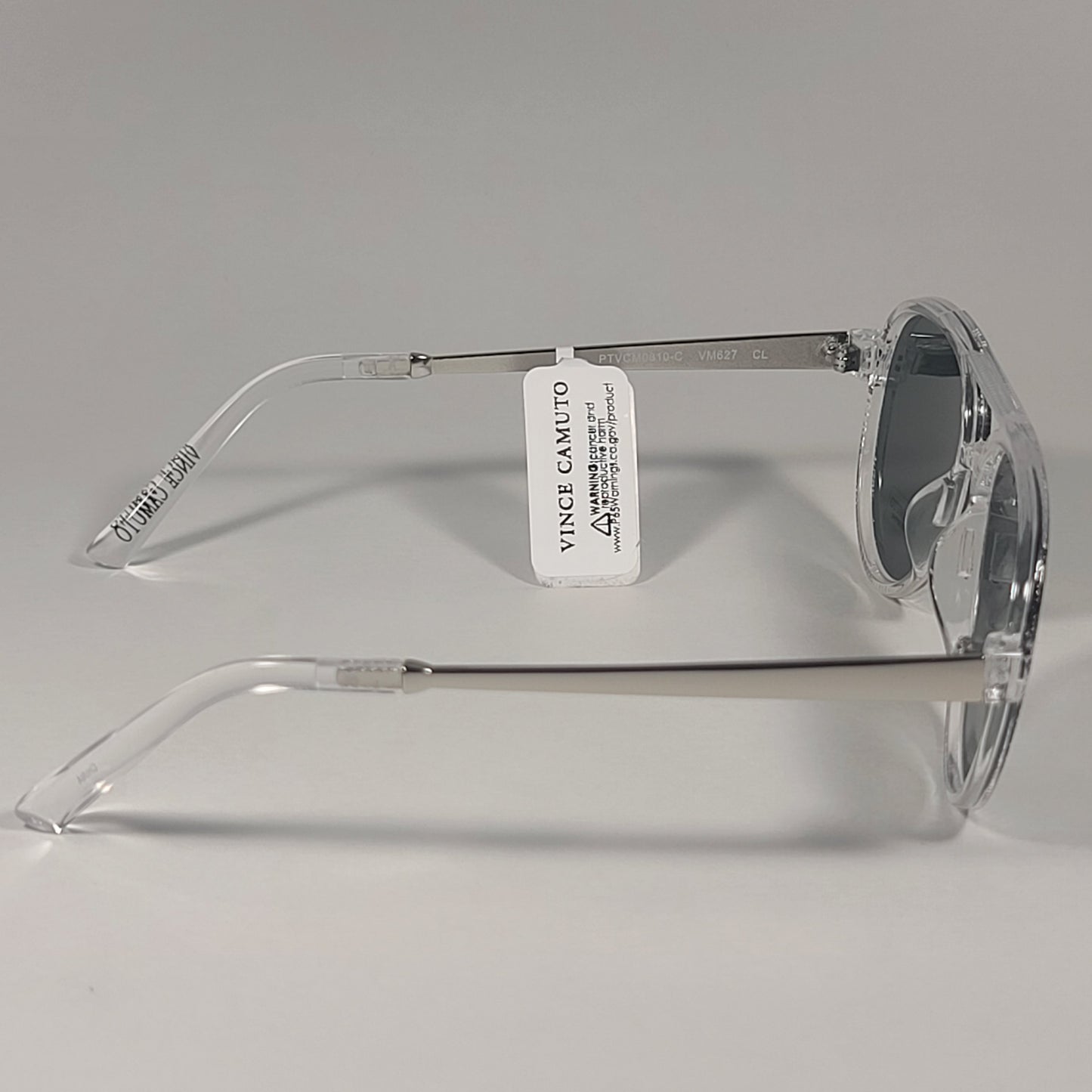 Vince Camuto VM627 CL Aviator Pilot Sunglasses Clear Silver Frame Green Lens - Sunglasses