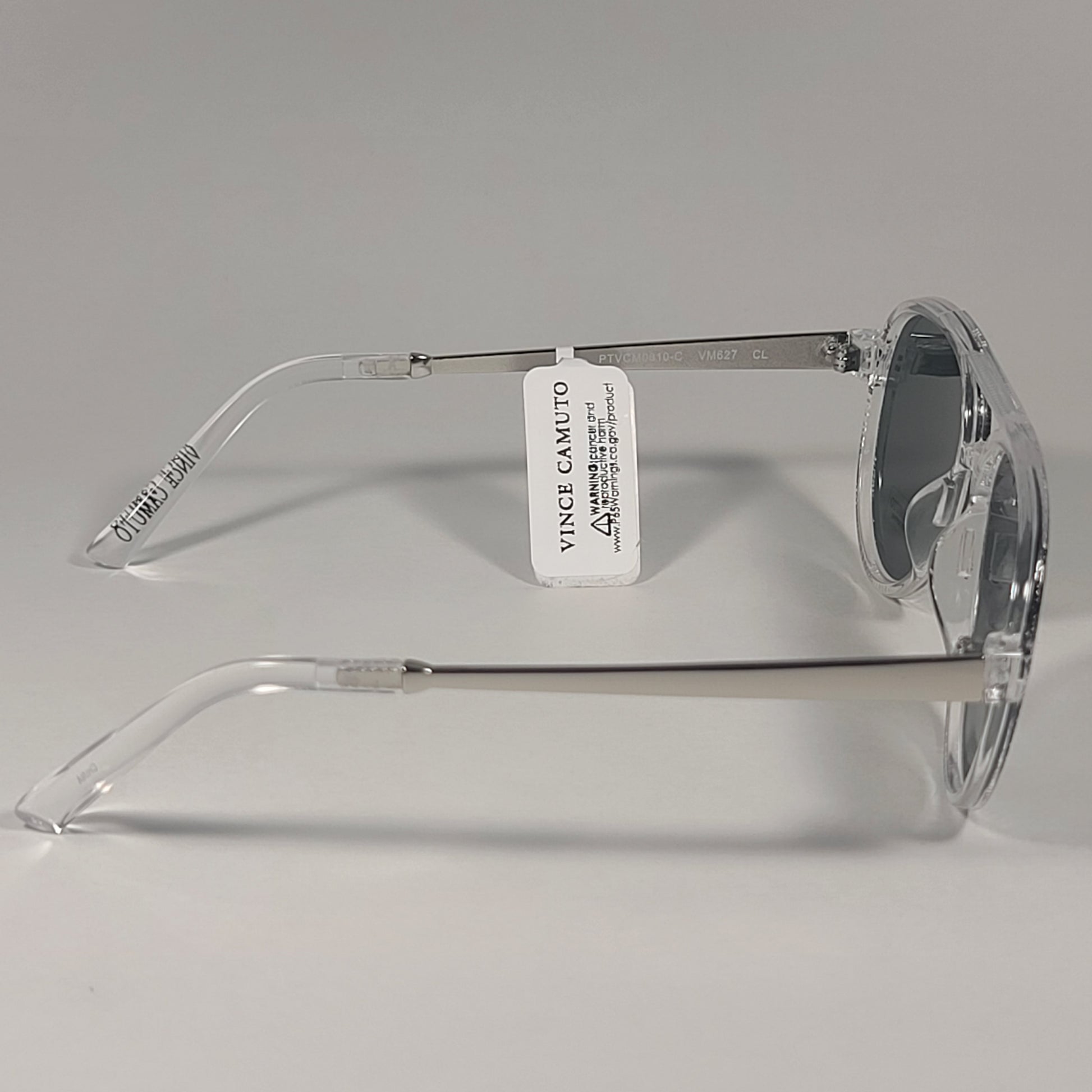 Vince Camuto VM627 CL Aviator Pilot Sunglasses Clear Silver Frame Green Lens - Sunglasses