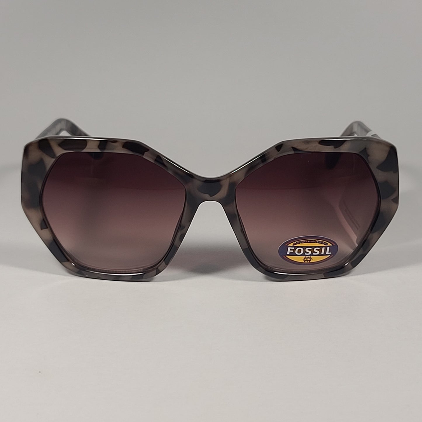 Fossil FW191 Geometric Sunglasses Light Tortoise Frame / Brown Gradient Lens - Sunglasses