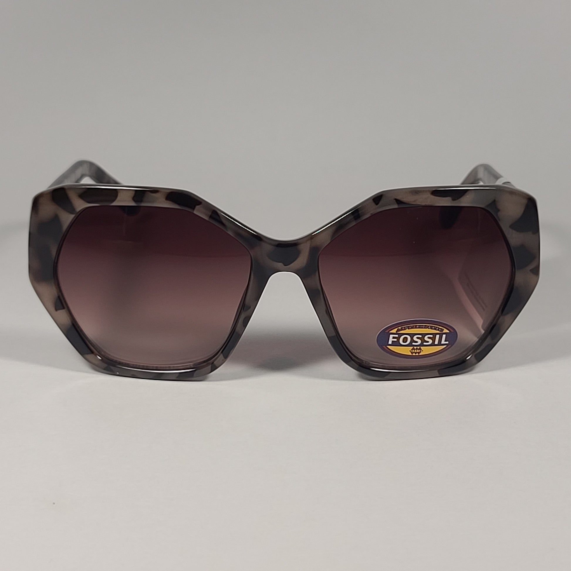 Fossil FW191 Geometric Sunglasses Light Tortoise Frame / Brown Gradient Lens - Sunglasses