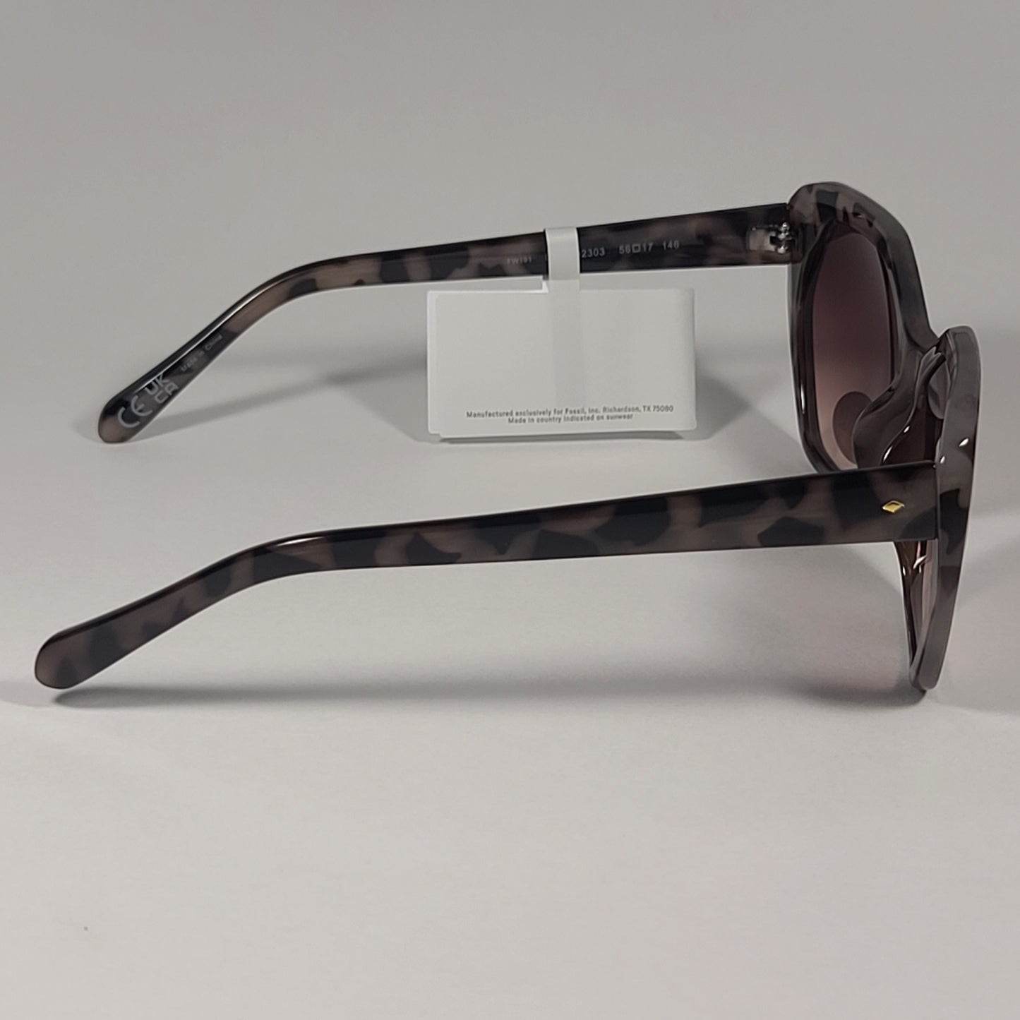Fossil FW191 Geometric Sunglasses Light Tortoise Frame / Brown Gradient Lens - Sunglasses