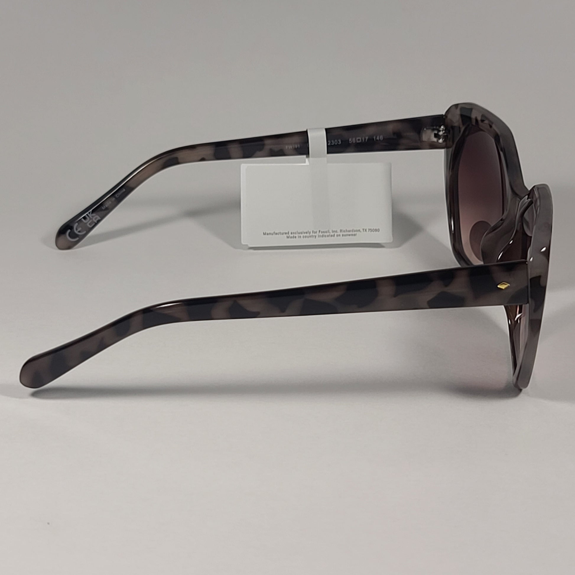 Fossil FW191 Geometric Sunglasses Light Tortoise Frame / Brown Gradient Lens - Sunglasses