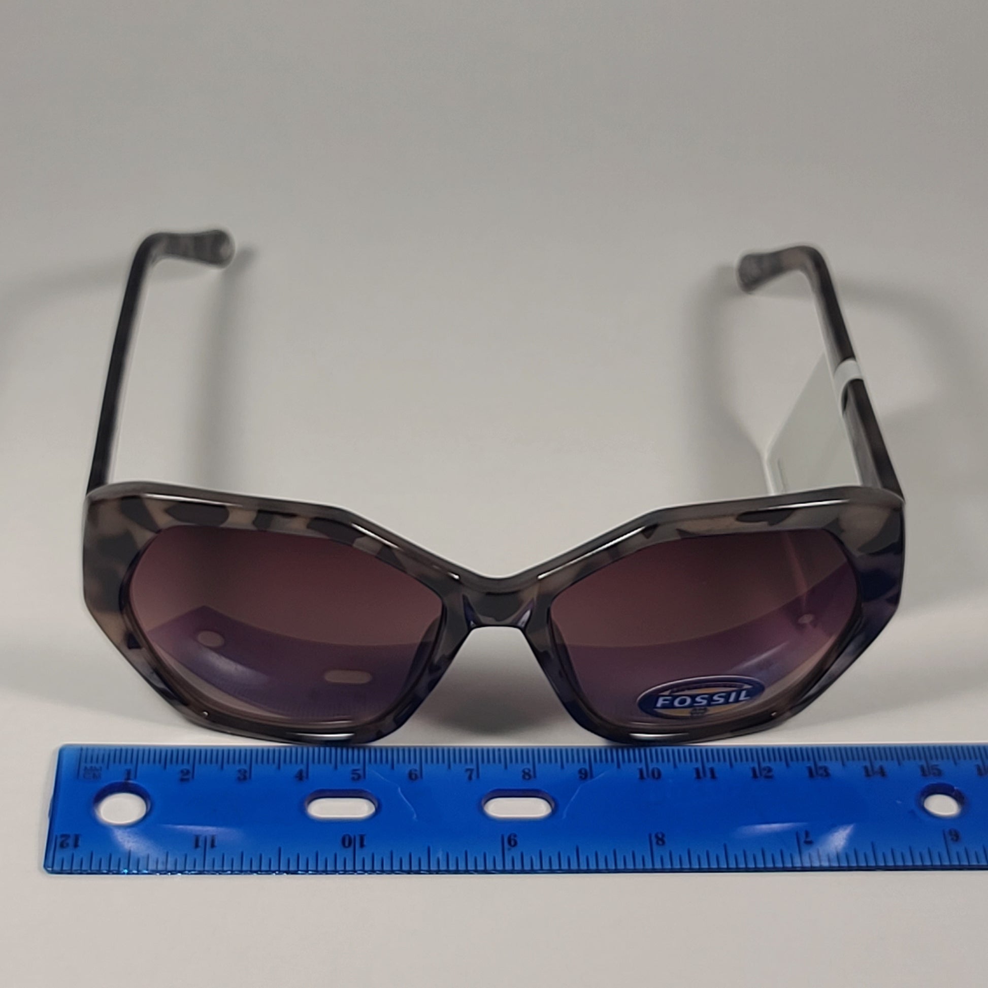 Fossil FW191 Geometric Sunglasses Light Tortoise Frame / Brown Gradient Lens - Sunglasses