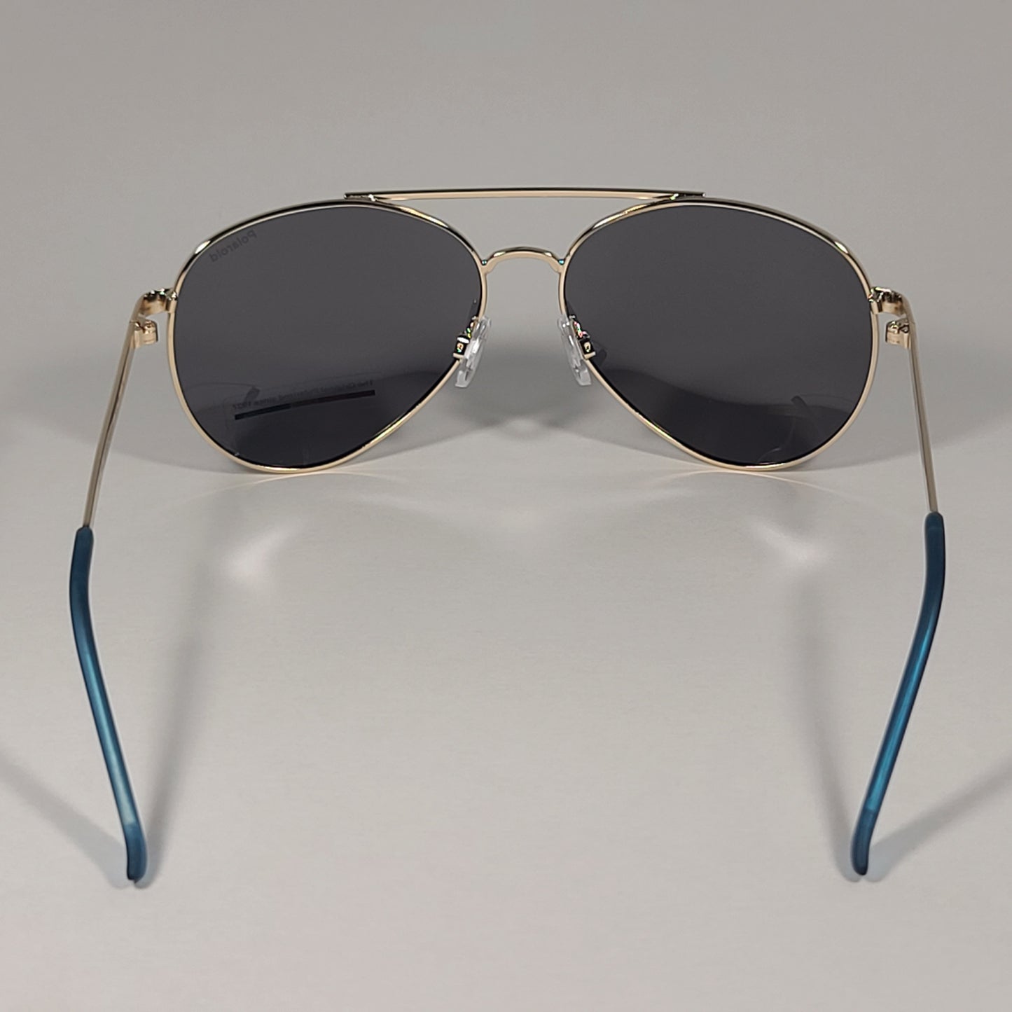 Polaroid POL 01 Polarized Aviator Pilot Sunglasses Gold Tone Frame Blue Mirror - Sunglasses