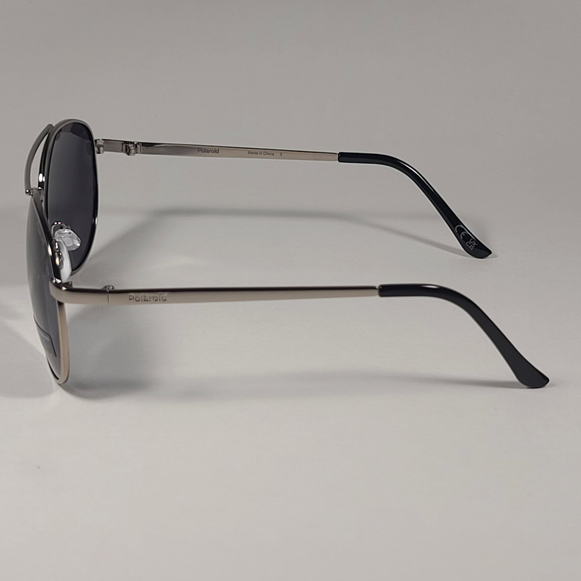 Polaroid POL 01 Polarized Aviator Pilot Sunglasses Gunmetal Frame Gray Tinted Lens - Sunglasses