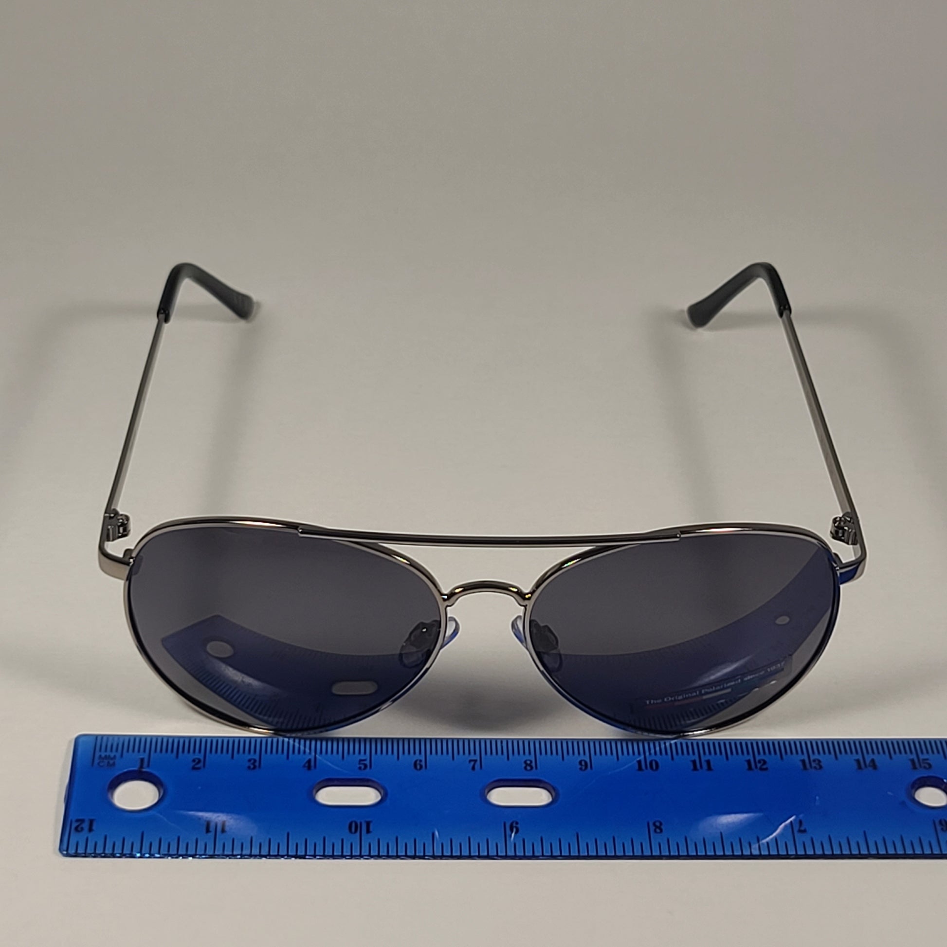 Polaroid POL 01 Polarized Aviator Pilot Sunglasses Gunmetal Frame Gray Tinted Lens - Sunglasses