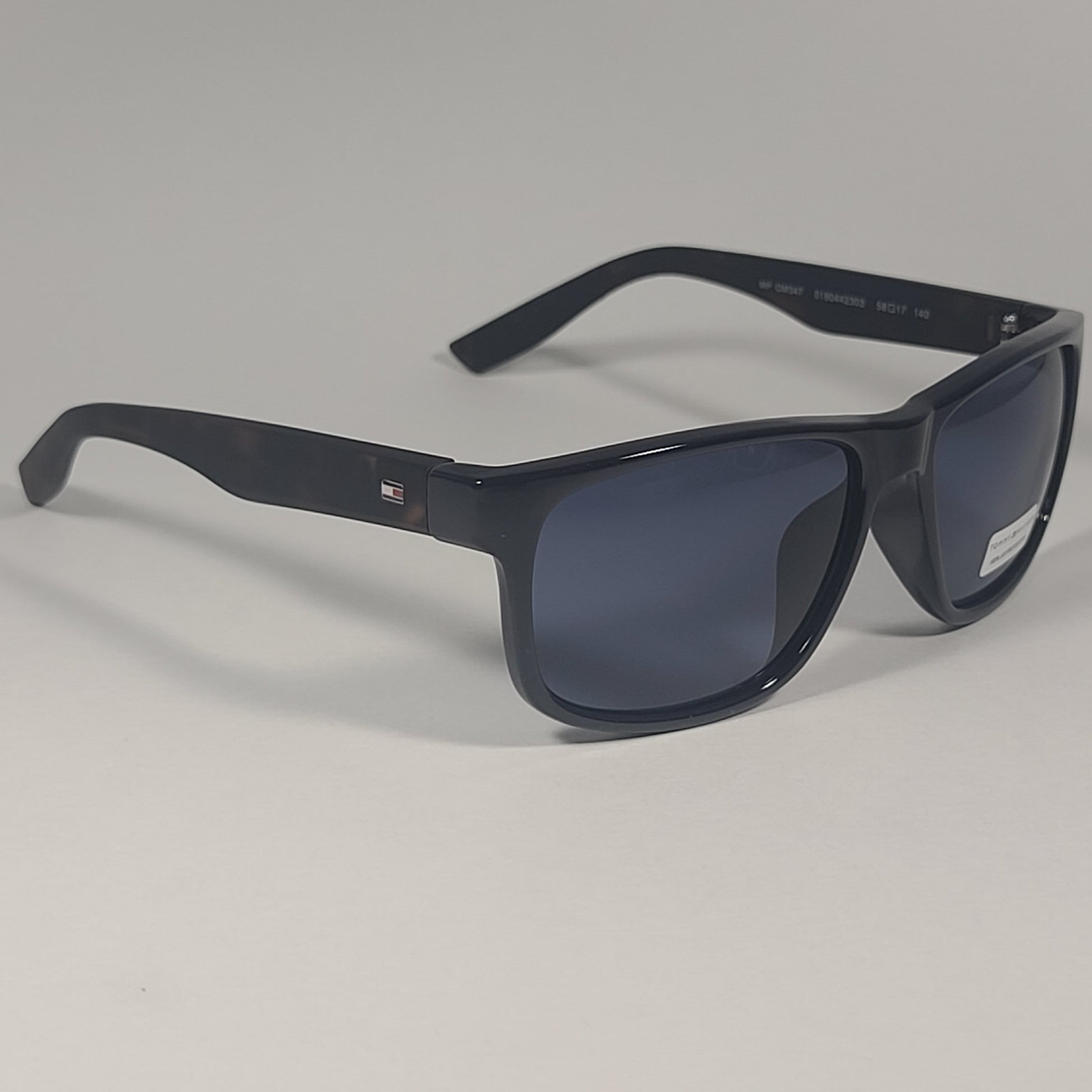 Tommy Hilfiger Luis MP OM347 Rectangular Sunglasses Navy Blue Dark Tortoise Gray - Sunglasses