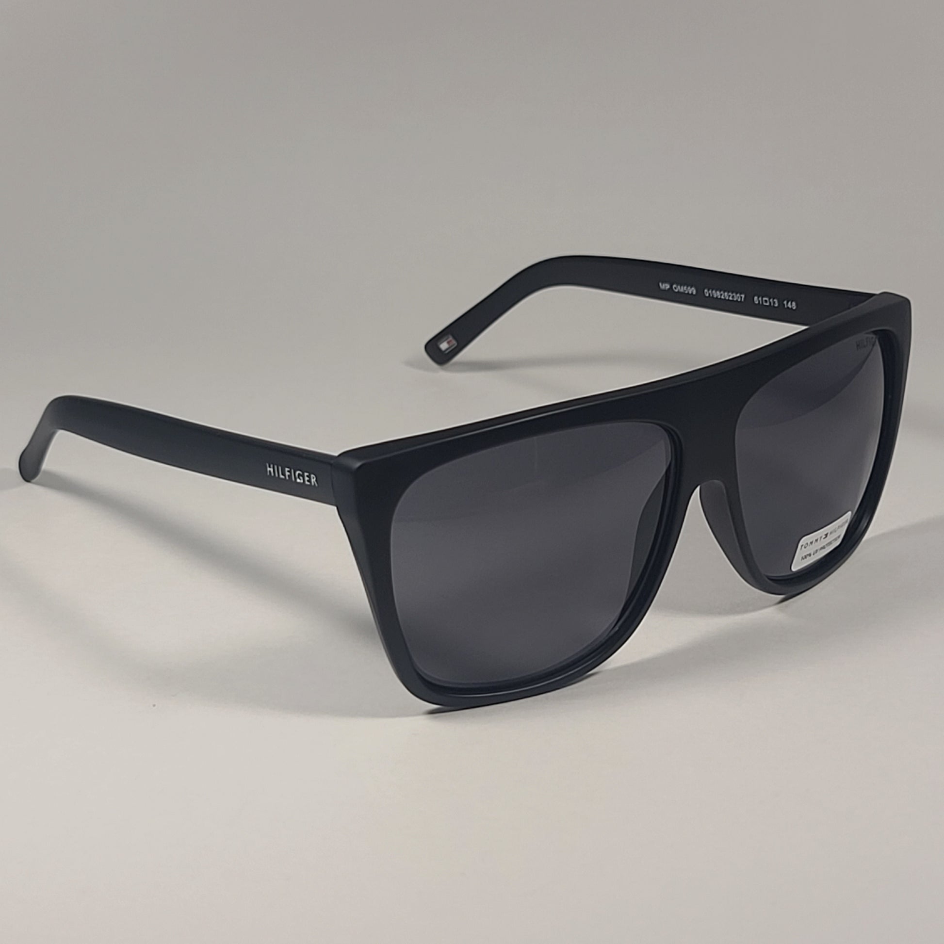 Tommy Hilfiger Mickey Square Sunglasses Matte Black Frame Gray Lens MICKEY MP OM599 - Sunglasses