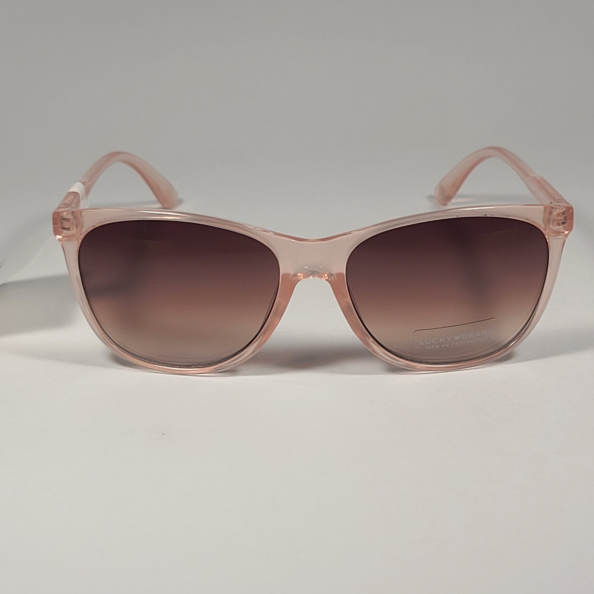 Lucky Brand Los Feliz Cat Eye Sunglasses Pink Crystal Frame Brown Gradient Lens - Sunglasses