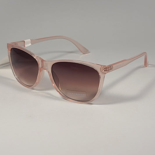 Lucky Brand Los Feliz Cat Eye Sunglasses Pink Crystal Frame Brown Gradient Lens - Sunglasses