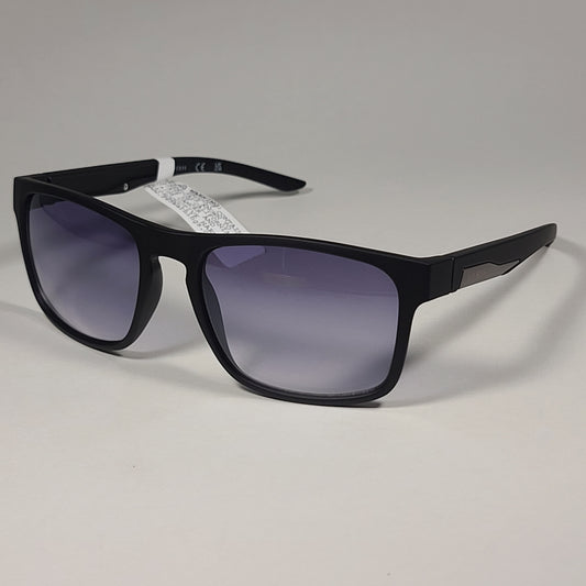 Guess Rectangular Sunglasses Matte Black Frame Blue Gray Gradient Lens GF0190 02W