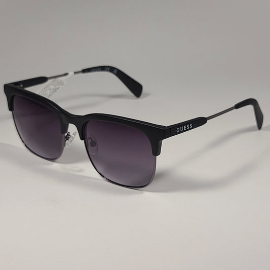 Guess Square Club Sunglasses Matte Black Frame Smoke Gradient Lens GF0225 02B - Sunglasses