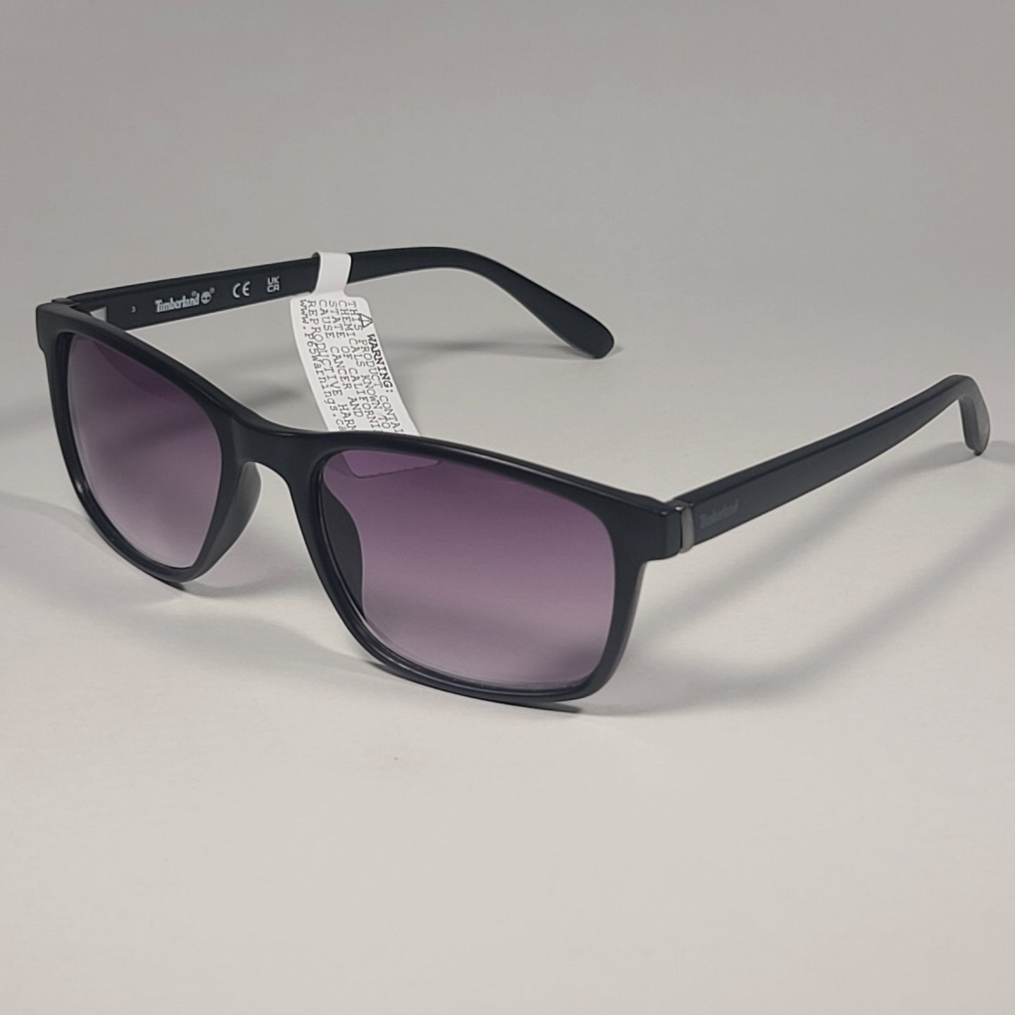 Timberland Rectangle Sunglasses Matte Black Frame Gray Smoke Lens TB7146 02B - Sunglasses