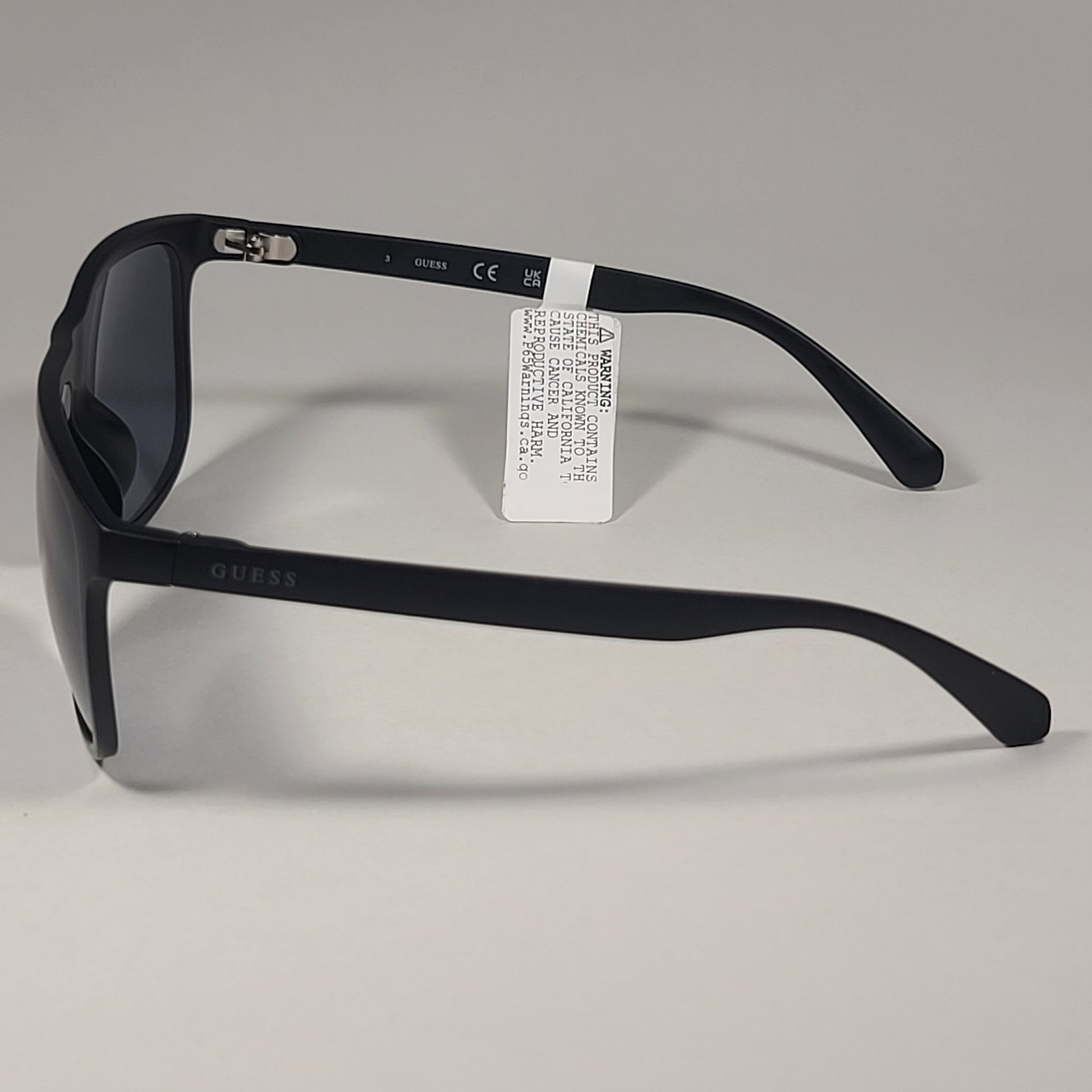 Guess Square Sunglasses Matte Black Frame Gray Tinted Lens GF0270 02A - Sunglasses