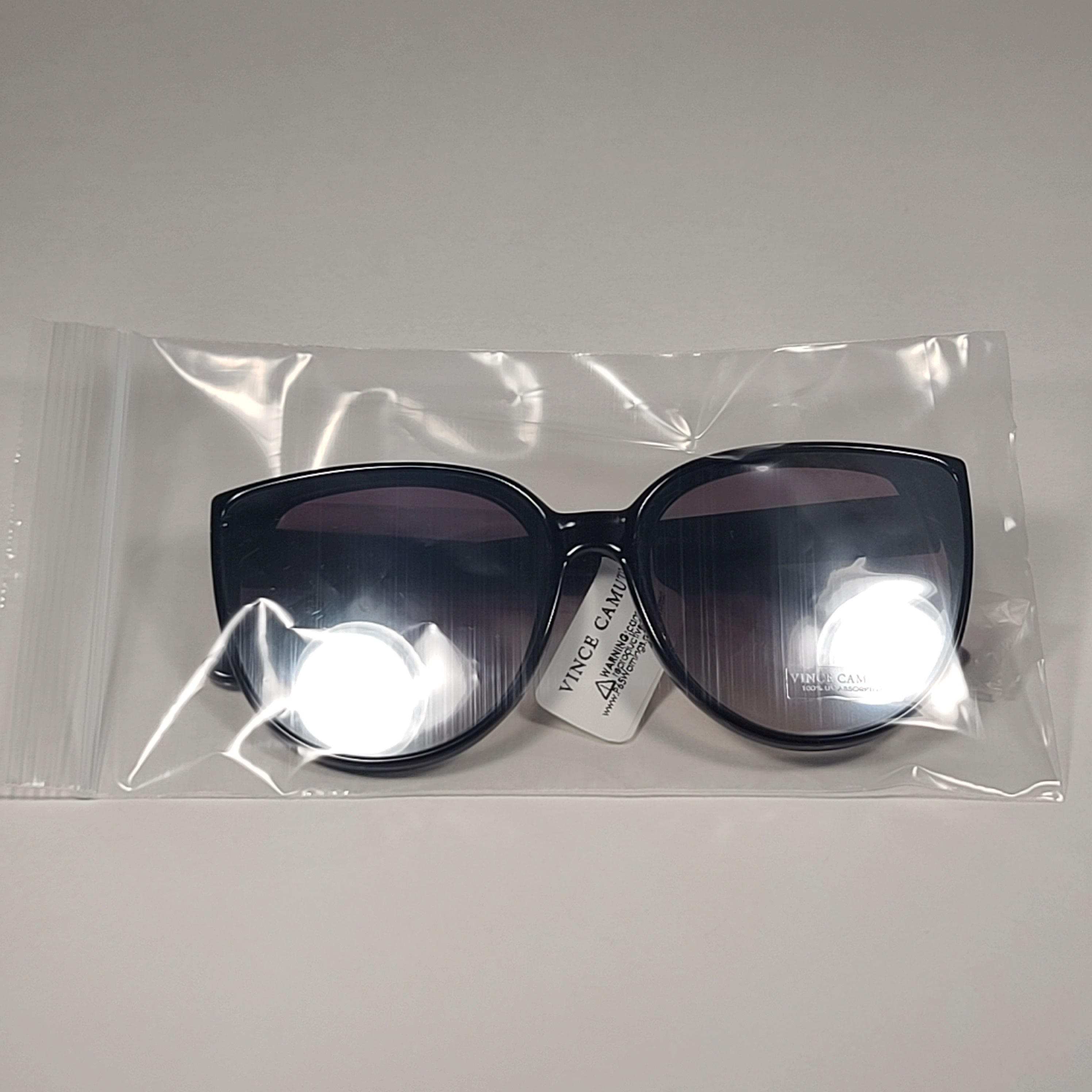 Occhiali Da Sole Donna Vince Camuto VC 1064 Oversize Neri Con Lenti Sfumate - Nuovi Con Etichette