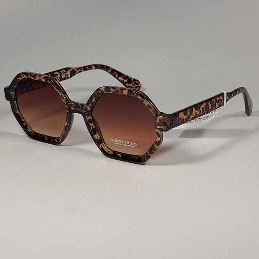 Vince Camuto VC1069 LE Geometric Sunglasses Leopard Frame Brown Gradient Lens - Sunglasses