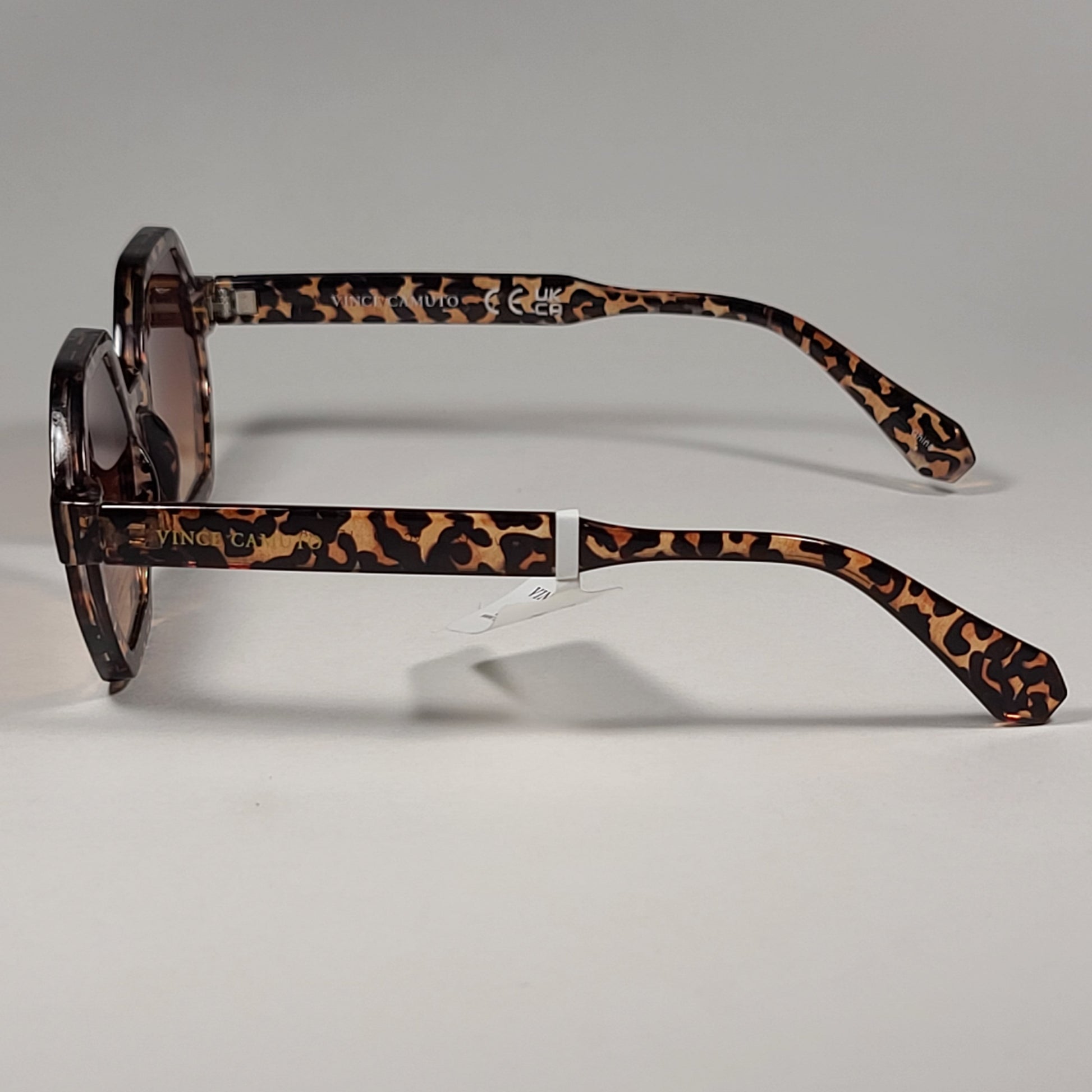 Vince Camuto VC1069 LE Geometric Sunglasses Leopard Frame Brown Gradient Lens - Sunglasses