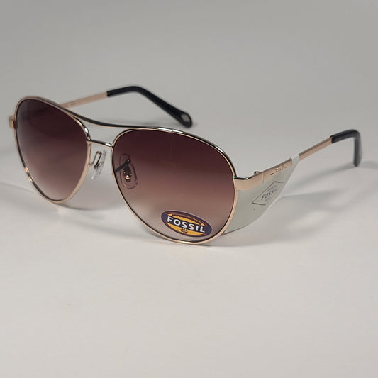 Fossil FW51 Pilot Sunglasses Gold Tone and Tortoise Frame / Brown Gradient Lens - Sunglasses