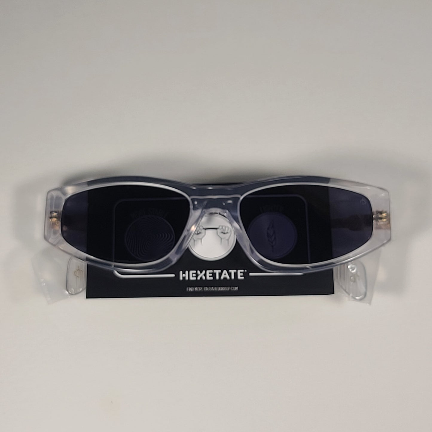 RAG & BONE RNB1047/G/S 900 KU Rectangular Sunglasses Crystal Hexetate Gray Tint - Sunglasses