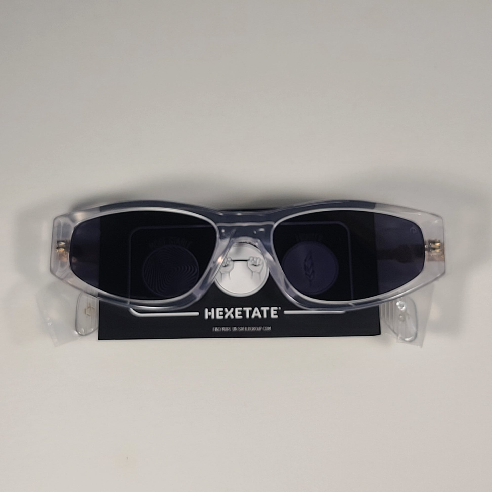 RAG & BONE RNB1047/G/S 900 KU Rectangular Sunglasses Crystal Hexetate Gray Tint - Sunglasses