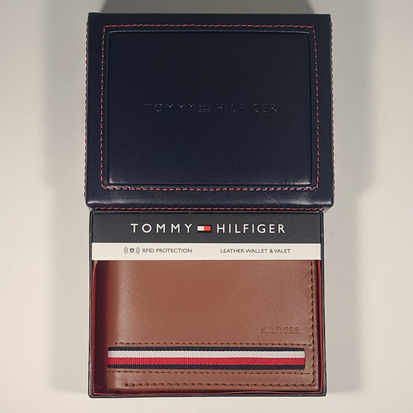 Tommy Hilfiger Men's Bifold Tan Leather RFID Wallet & Valet 31HP220032