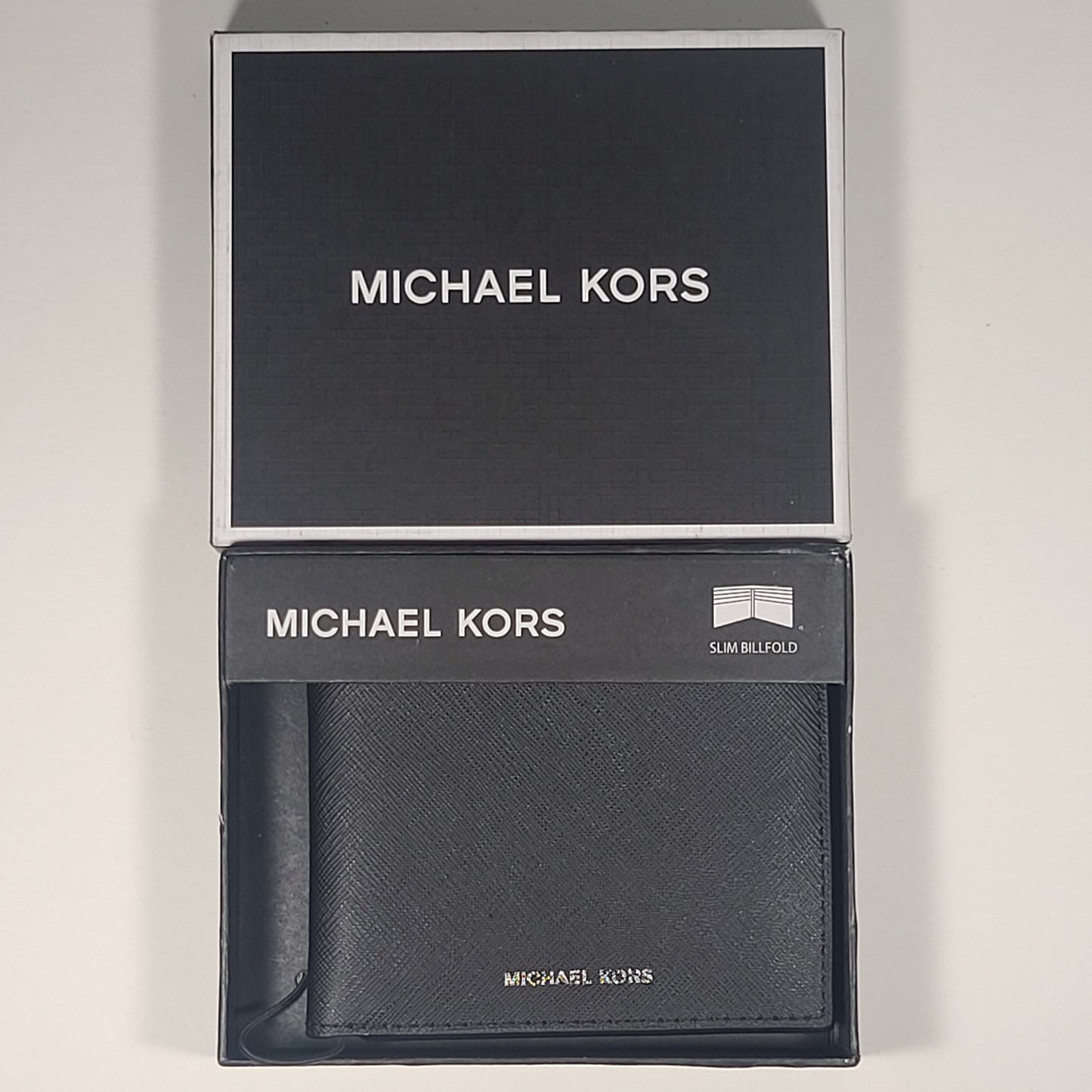 Michael Kors Men’s Bifold Black Canvas Slim Billfold Wallet 86F2SANF5V Andy - Wallets