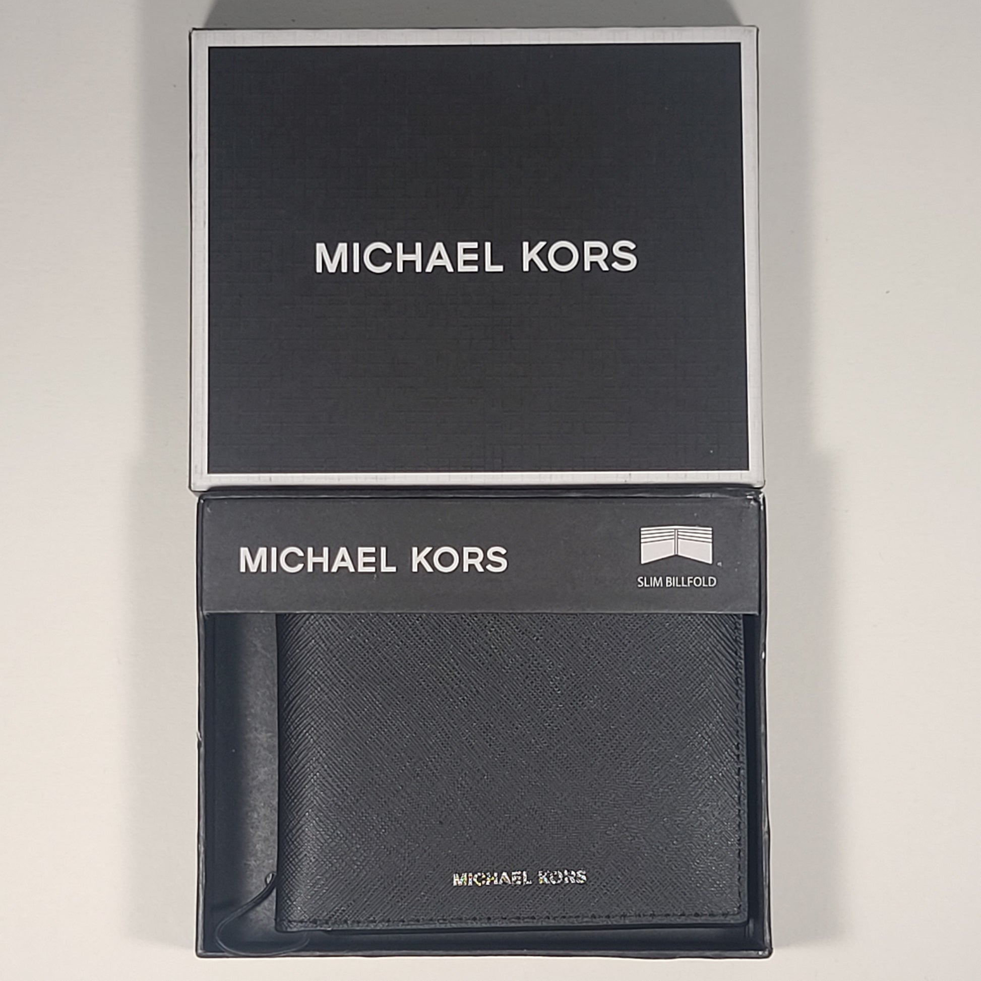 Michael Kors Men’s Bifold Black Canvas Slim Billfold Wallet 86F2SANF5V Andy - Wallets