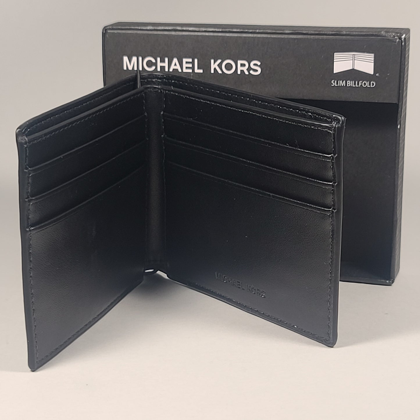 Michael Kors Men’s Bifold Black Canvas Slim Billfold Wallet 86F2SANF5V Andy - Wallets