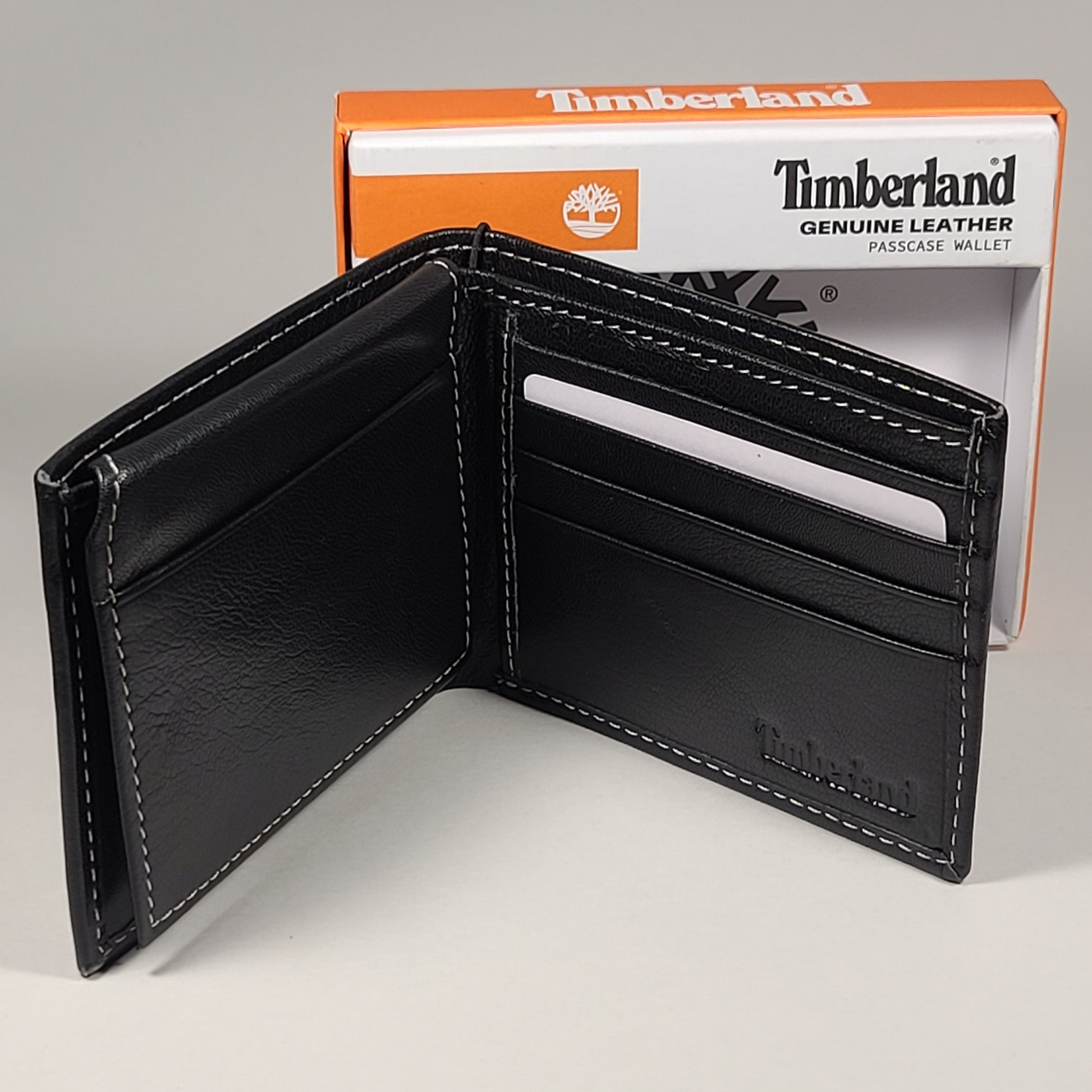 Timberland Men’s Bifold Black Blix Genuine Leather Passcase Wallet D10218/08 - Wallets