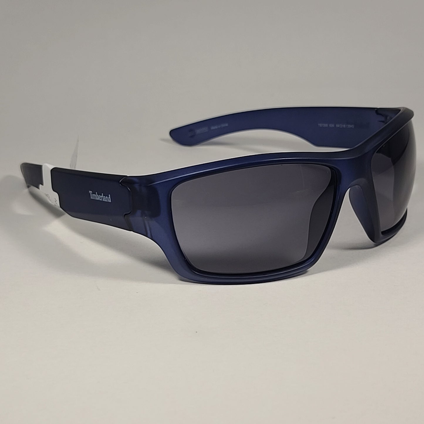 Timberland Sport Wrap Sunglasses Matte Blue Crystal With Gray Lens TB7266 92A - Sunglasses