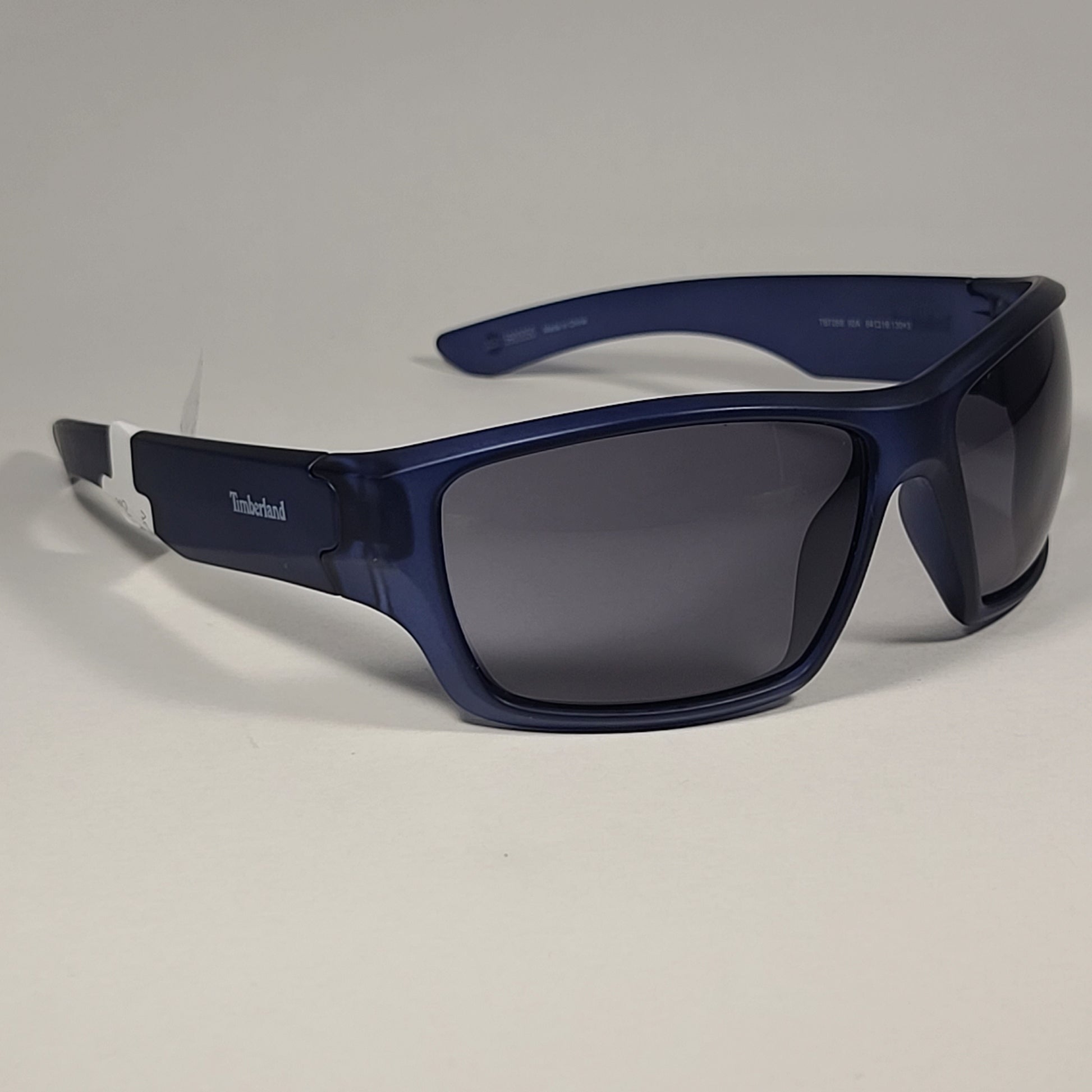 Timberland Sport Wrap Sunglasses Matte Blue Crystal With Gray Lens TB7266 92A - Sunglasses