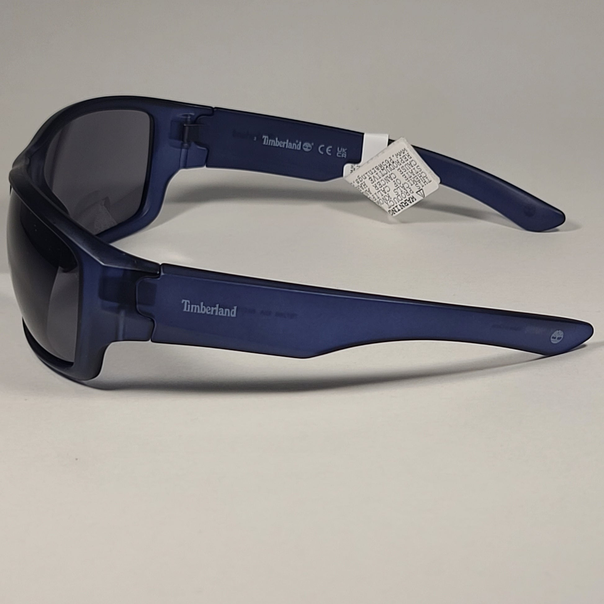 Timberland Sport Wrap Sunglasses Matte Blue Crystal With Gray Lens TB7266 92A - Sunglasses