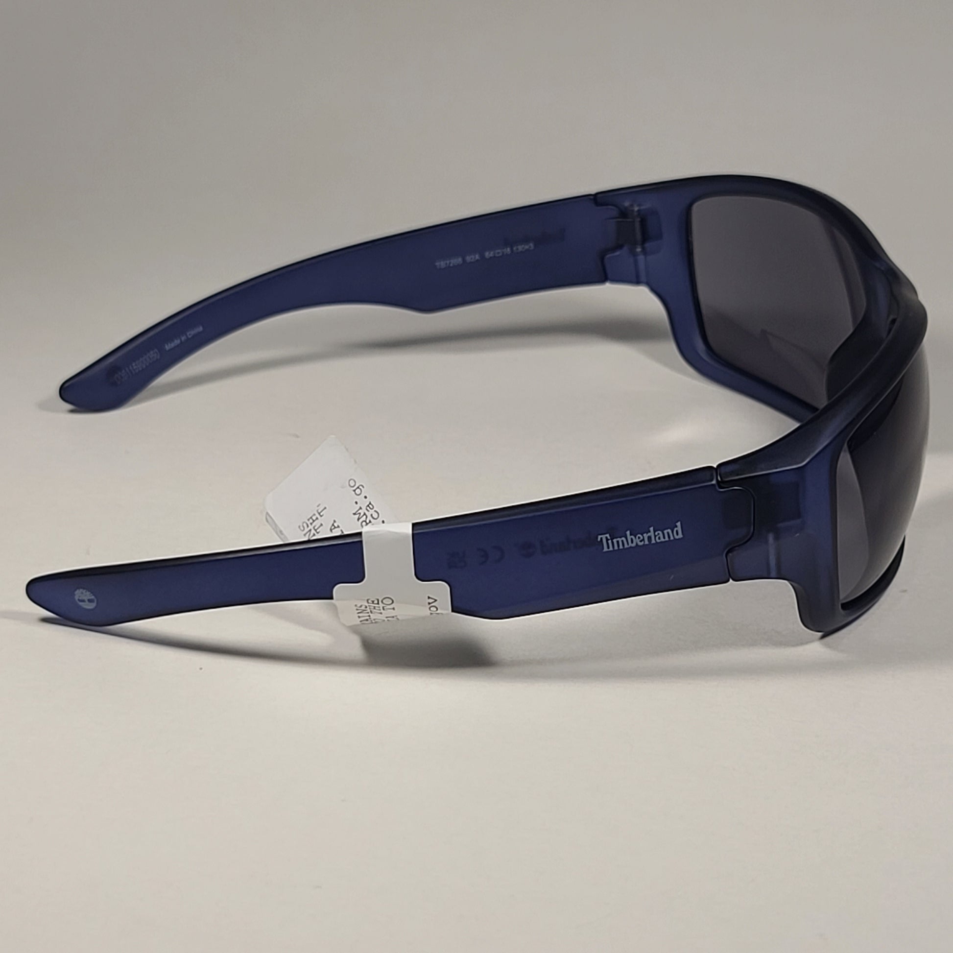 Timberland Sport Wrap Sunglasses Matte Blue Crystal With Gray Lens TB7266 92A - Sunglasses