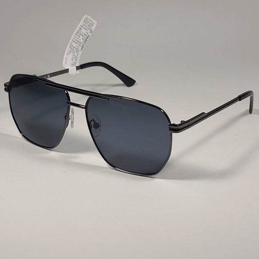 Guess Hexagon GF0230 08A Navigator Sunglasses Gunmetal Frame And Gray Lens - Sunglasses