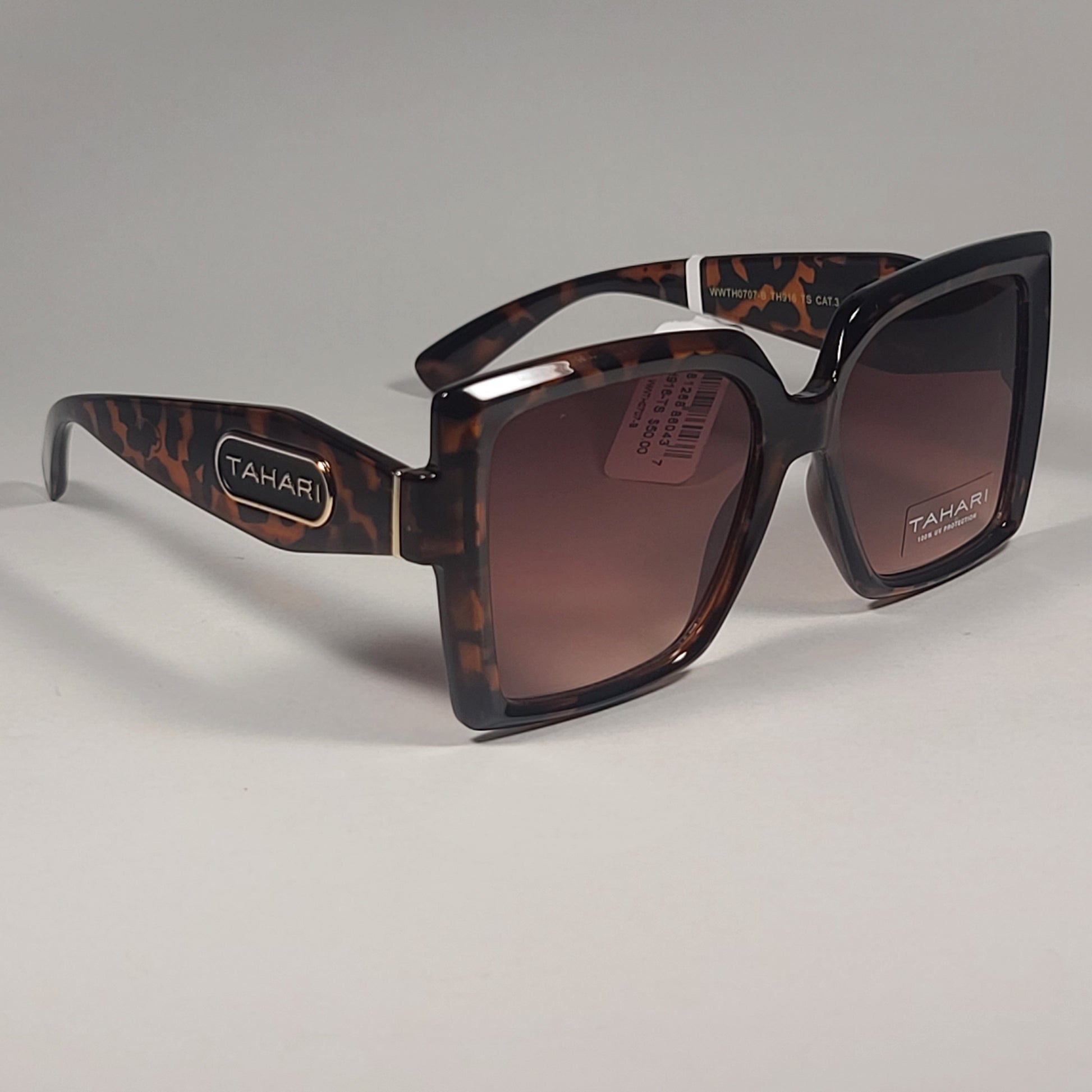 Tahari TH916 TS Oversize Butterfly Sunglasses Brown Tortoise Frame Gradient - Sunglasses