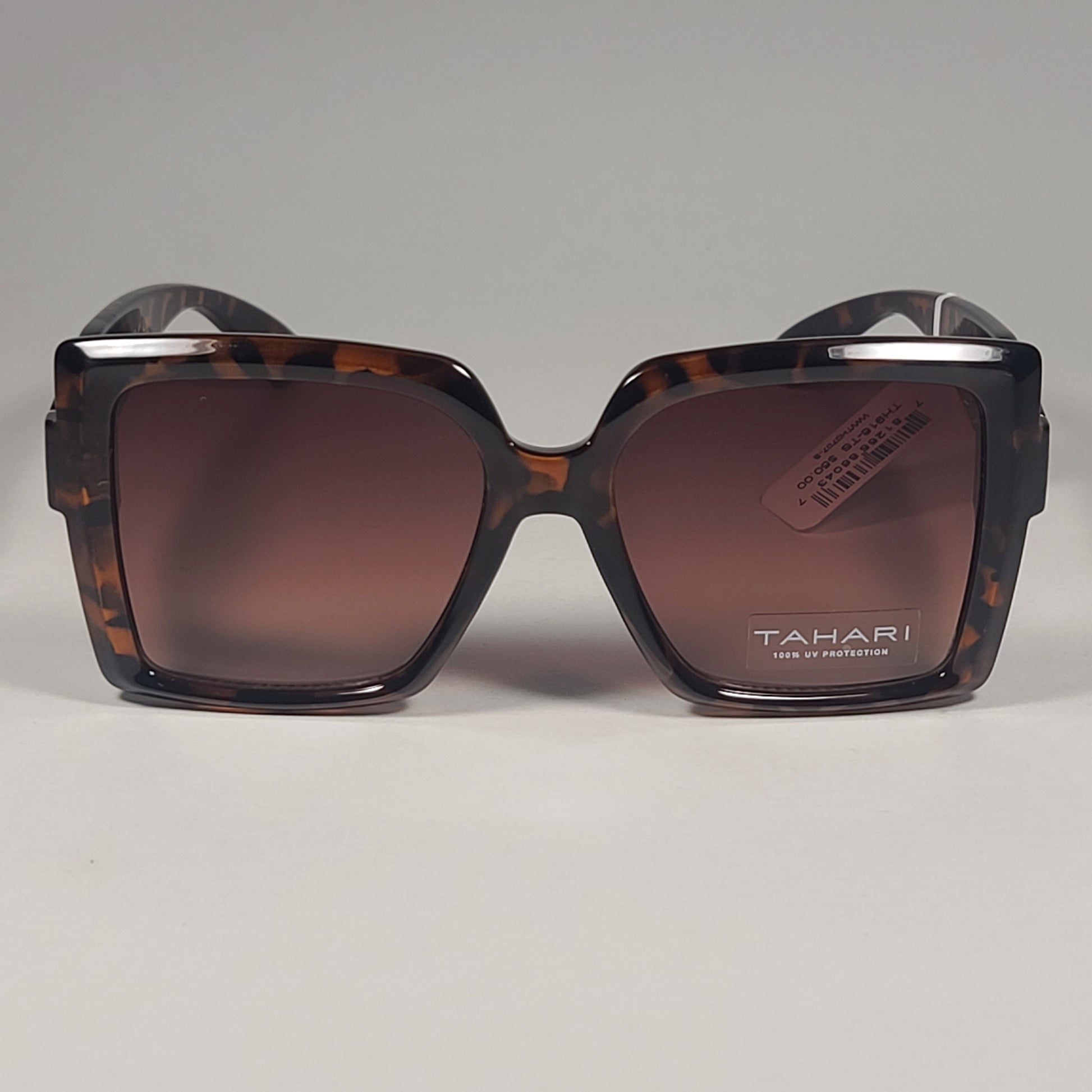 Tahari TH916 TS Oversize Butterfly Sunglasses Brown Tortoise Frame Gradient - Sunglasses