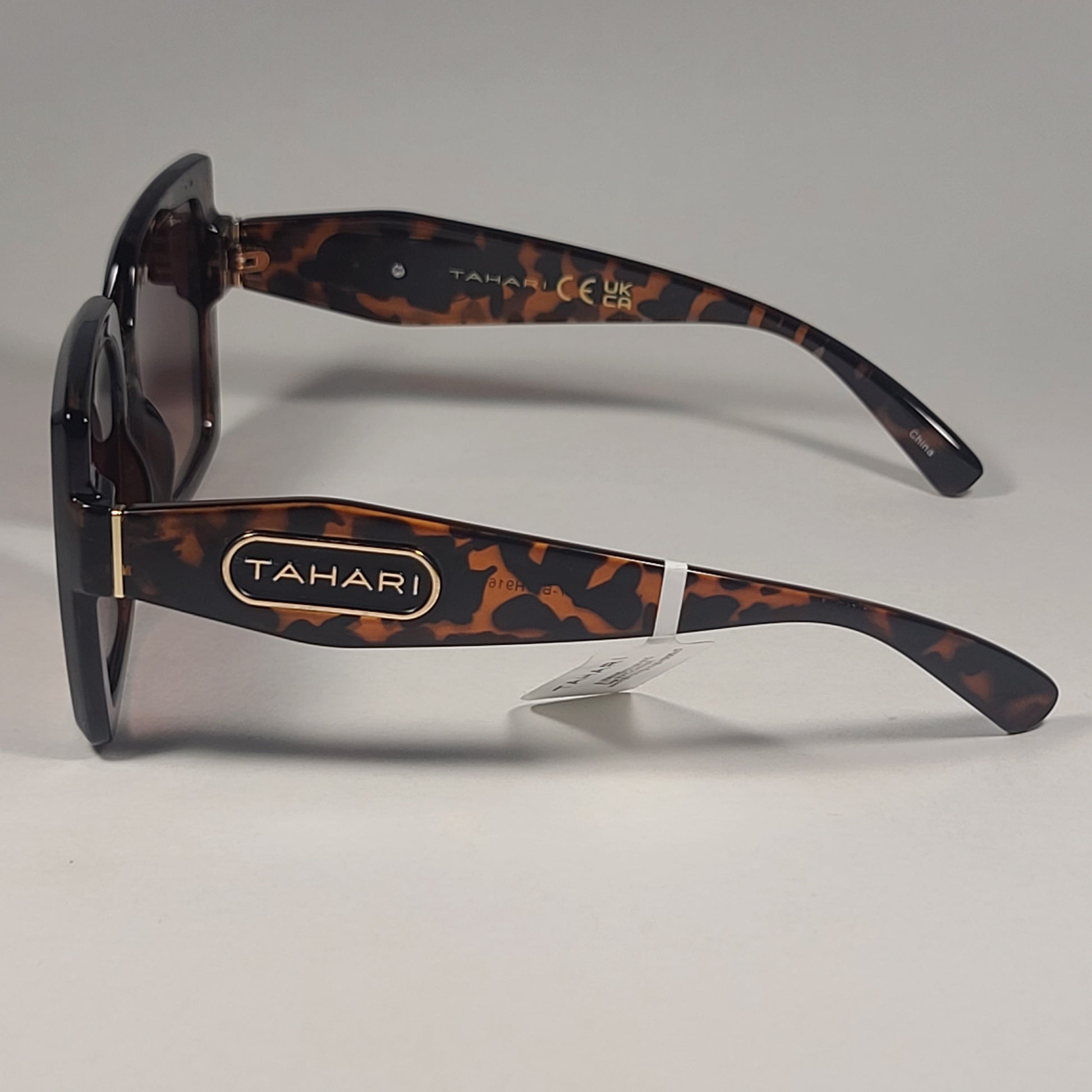 Tahari TH916 TS Oversize Butterfly Sunglasses Brown Tortoise Frame Gradient - Sunglasses