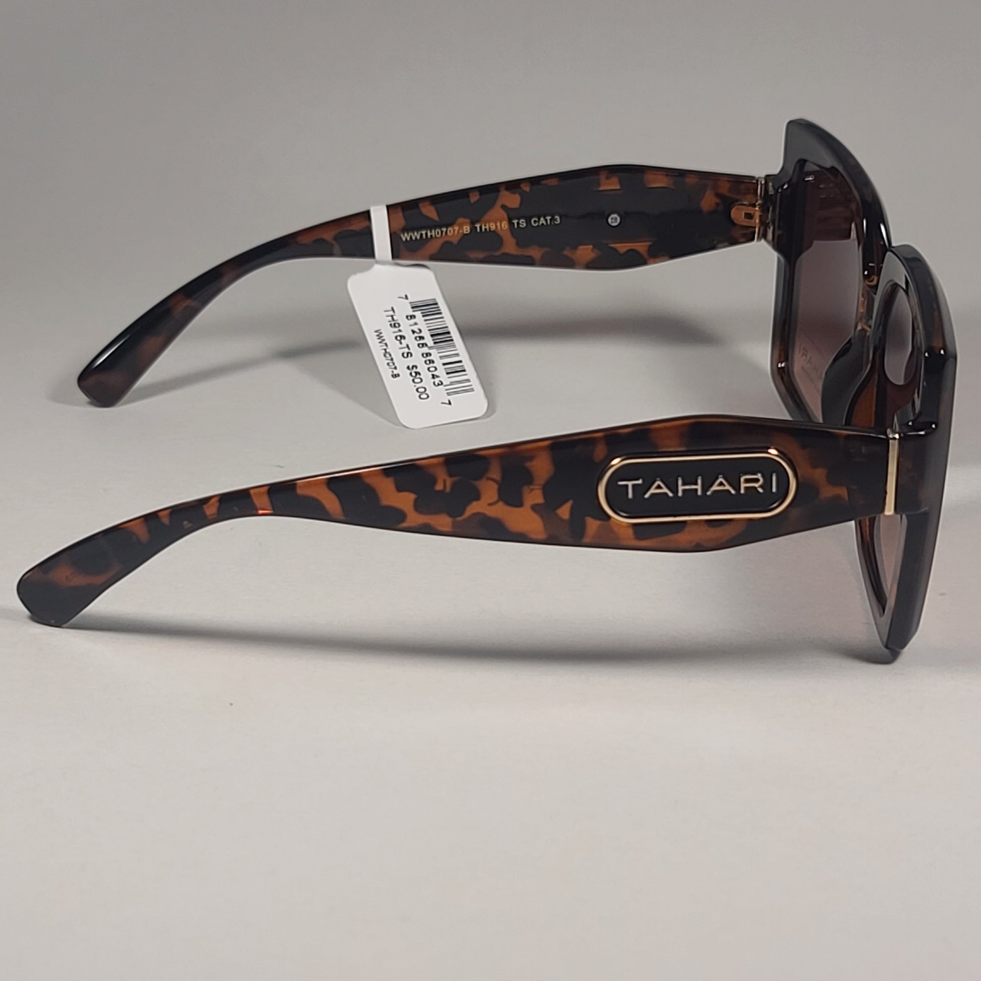 Tahari TH916 TS Oversize Butterfly Sunglasses Brown Tortoise Frame Gradient - Sunglasses