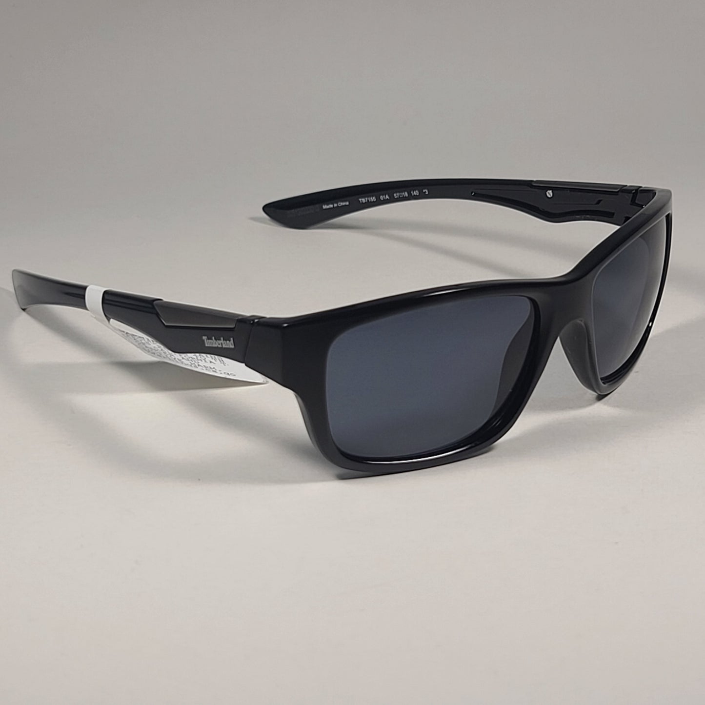 Timberland Sport Sunglasses Shiny Black Frame Gray Tinted Lens TB7155 01A