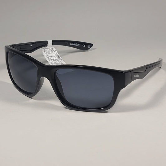 Timberland Sport Sunglasses Shiny Black Frame Gray Tinted Lens TB7155 01A